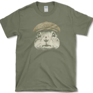 chipmunk in tweed t shirt essential tees s military green essential tees whimsical squirrel graphic tees premium essential tees 1256619813
