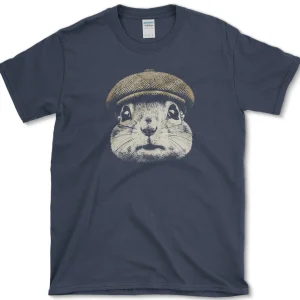 chipmunk in tweed t shirt essential tees s navy essential tees whimsical squirrel graphic tees premium essential tees 1256619815