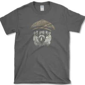 blue jay in tweed t shirt essential tees s dark heather essential tees bird wearing flat cap essential tees premium apparel 1256619823