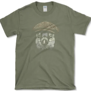 blue jay in tweed t shirt essential tees s military green essential tees bird wearing flat cap essential tees premium apparel 1256619821