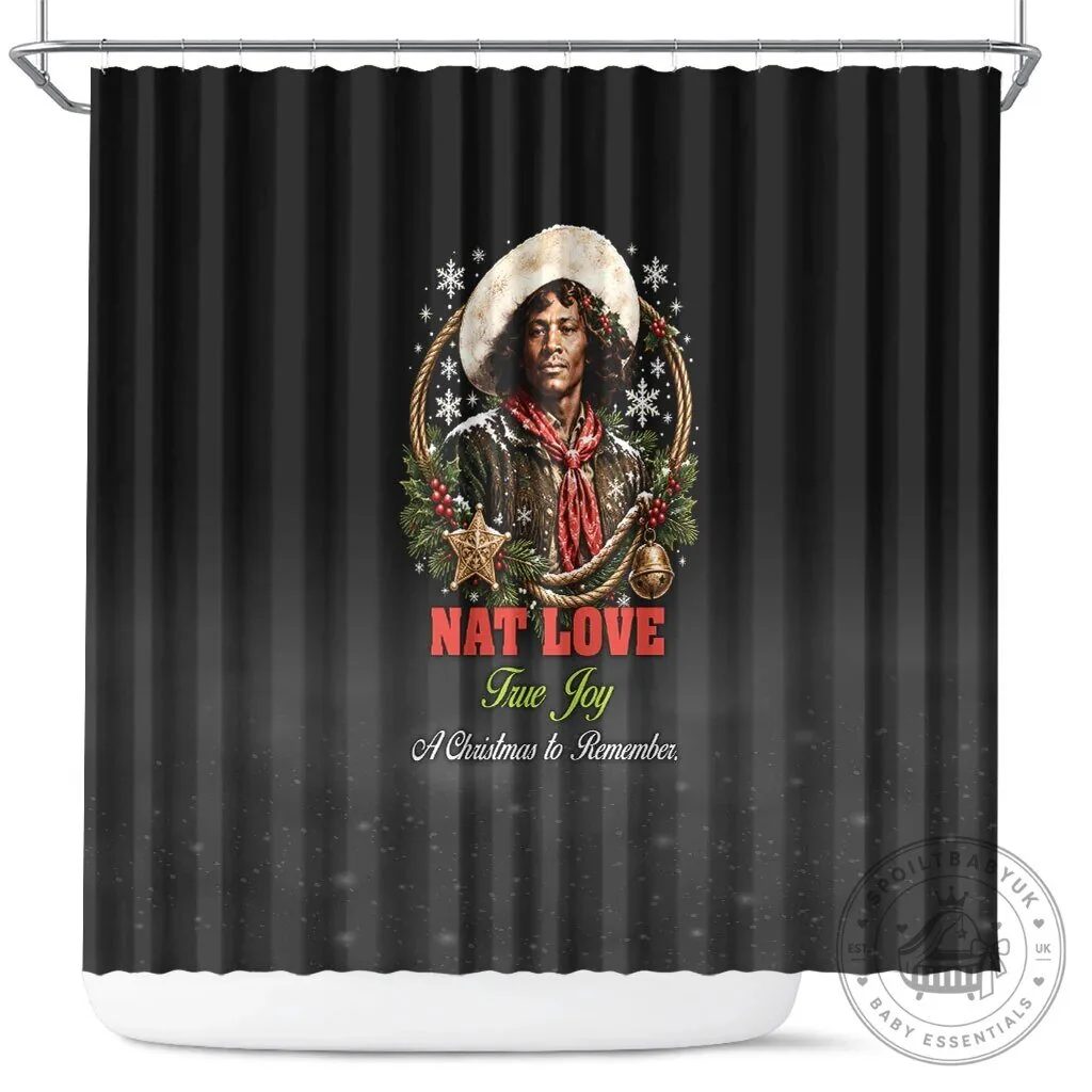 Nat Love Wild West Christmas Portrait Art Holiday Shower Curtain