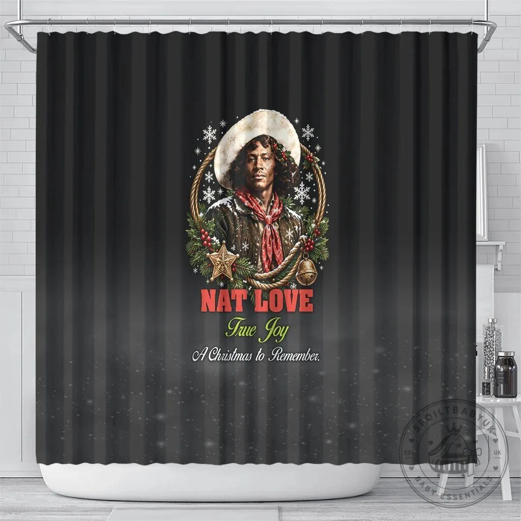 Nat Love Wild West Christmas Portrait Art Holiday Shower Curtain 6 Nat Love Wild West Christmas Portrait Art Holiday Shower Curtain