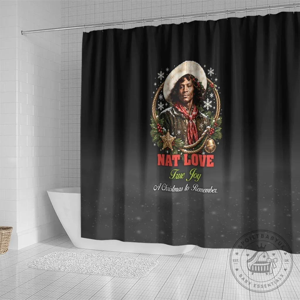 Nat Love Wild West Christmas Portrait Art Holiday Shower Curtain 7 Nat Love Wild West Christmas Portrait Art Holiday Shower Curtain