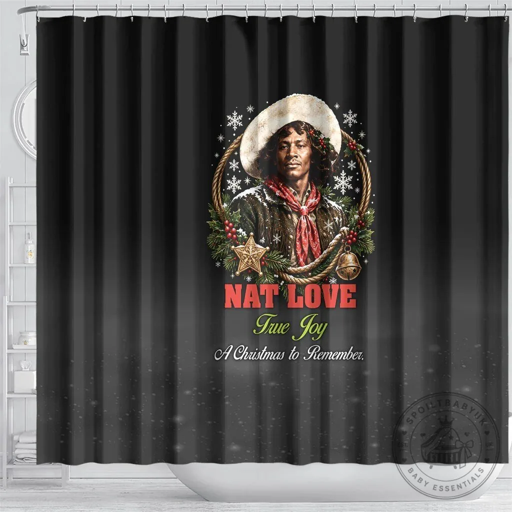 Nat Love Wild West Christmas Portrait Art Holiday Shower Curtain 8 Nat Love Wild West Christmas Portrait Art Holiday Shower Curtain