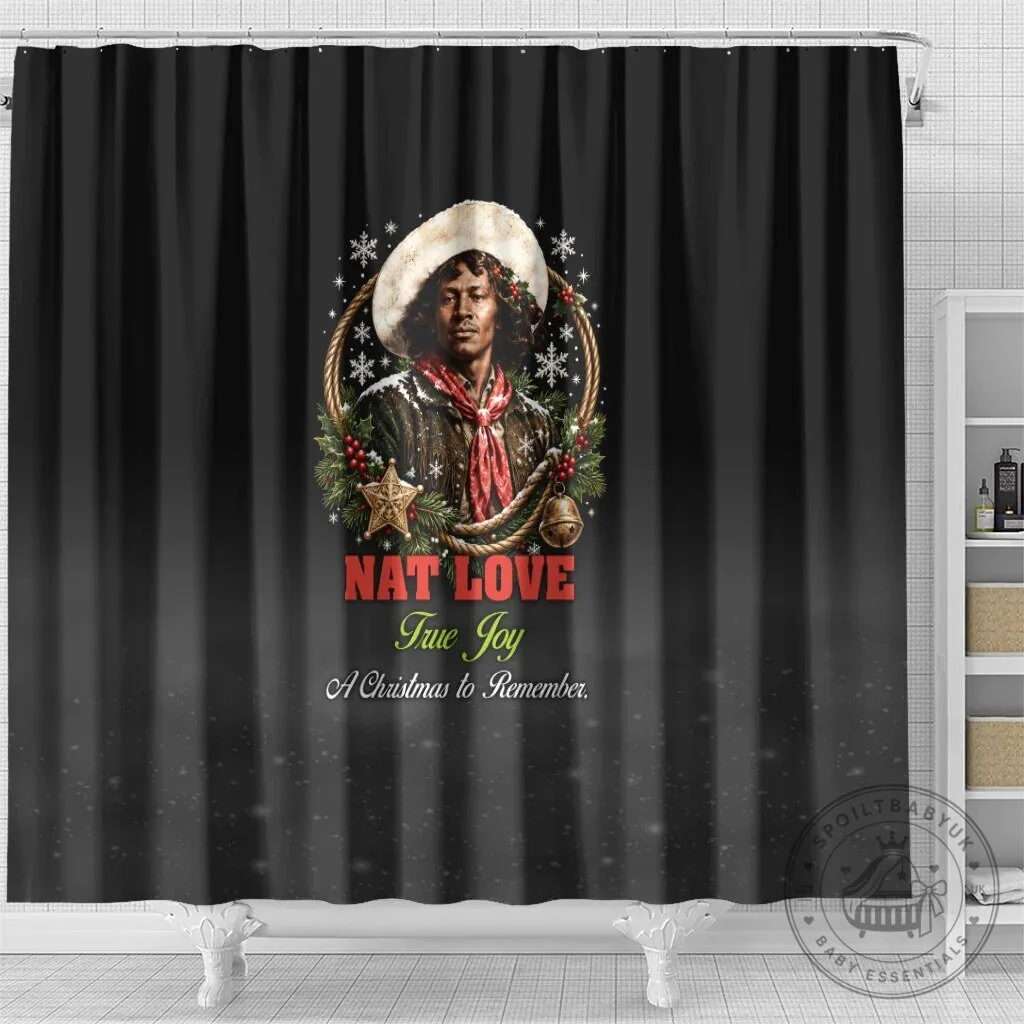 Nat Love Wild West Christmas Portrait Art Holiday Shower Curtain 9 Nat Love Wild West Christmas Portrait Art Holiday Shower Curtain