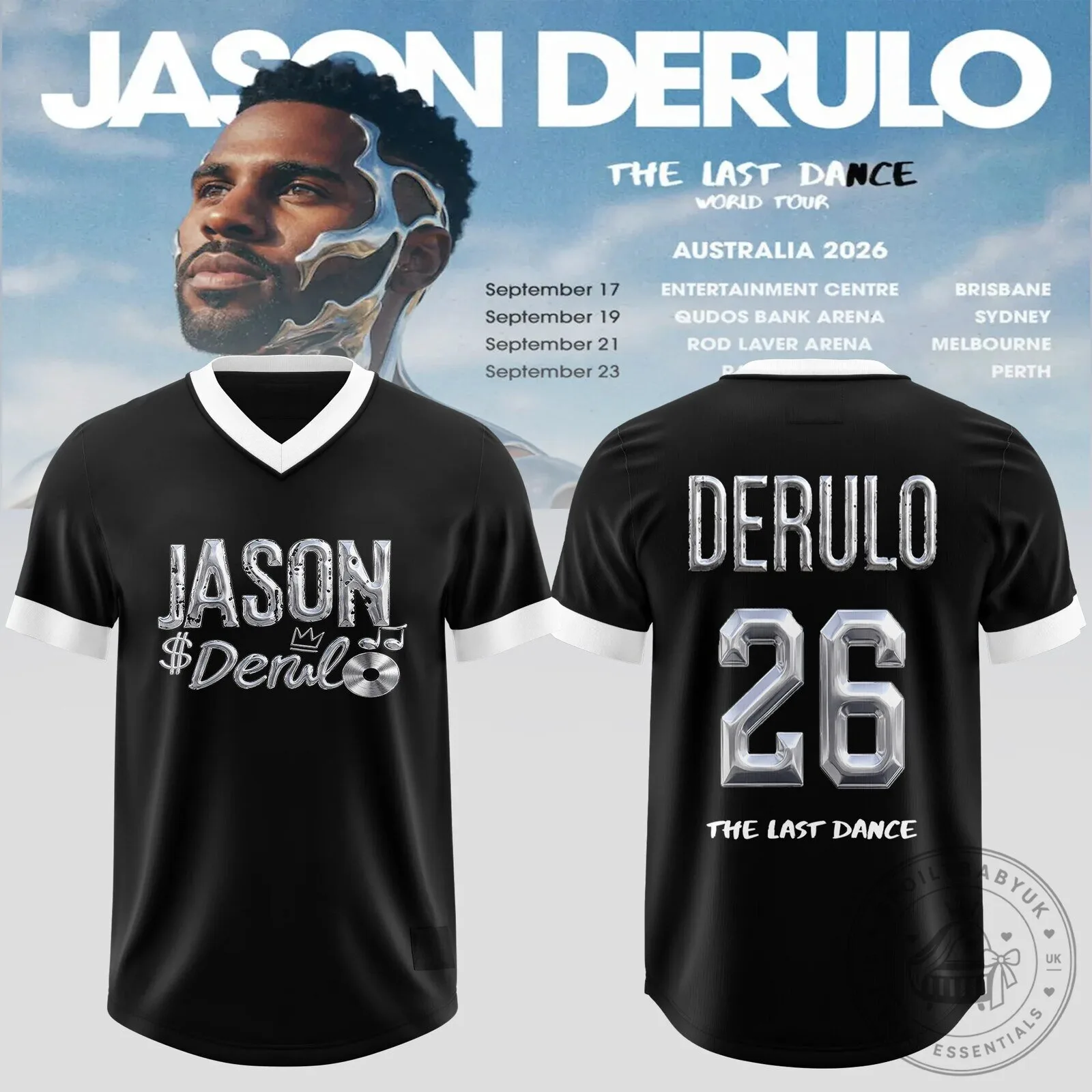 Jason Derulo The Last Dance World Tour 2026 Australia Football Jersey