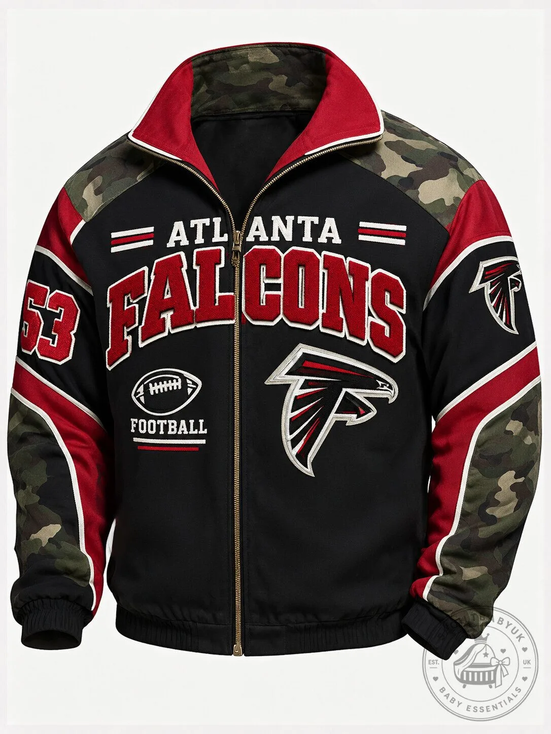 Atlanta Falcons Football Team Embroidered Full-Zip Bomber Jacket