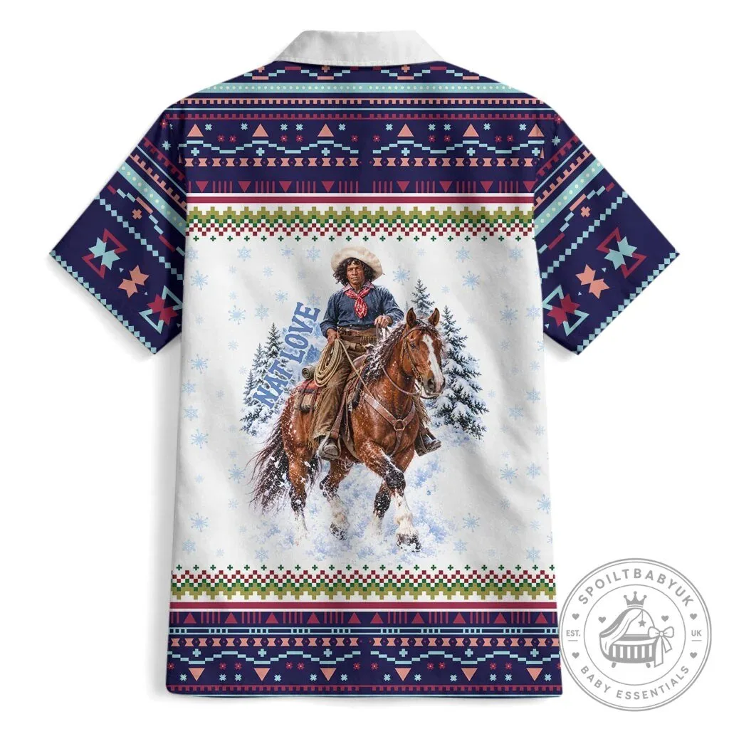 Nat Love African American Cowboy Winter Snow Fair Isle Pattern Hawaiian Shirt 9 Nat Love African American Cowboy Winter Snow Fair Isle Pattern Hawaiian Shirt