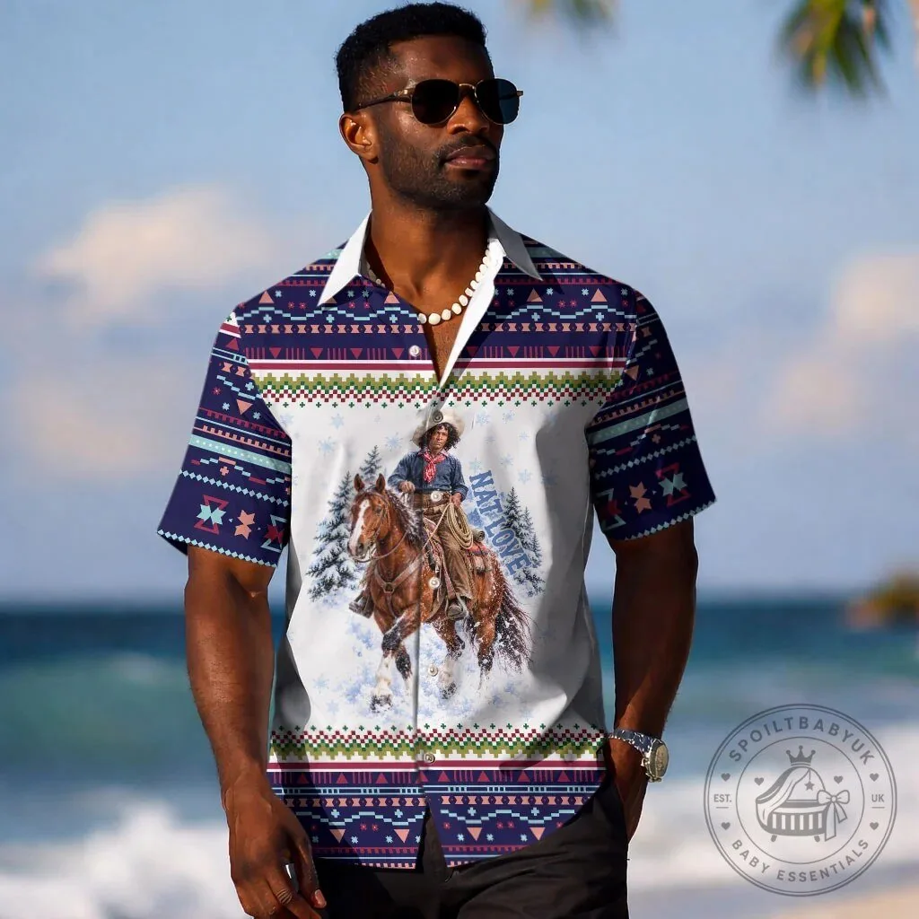 Nat Love African American Cowboy Winter Snow Fair Isle Pattern Hawaiian Shirt 10 Nat Love African American Cowboy Winter Snow Fair Isle Pattern Hawaiian Shirt