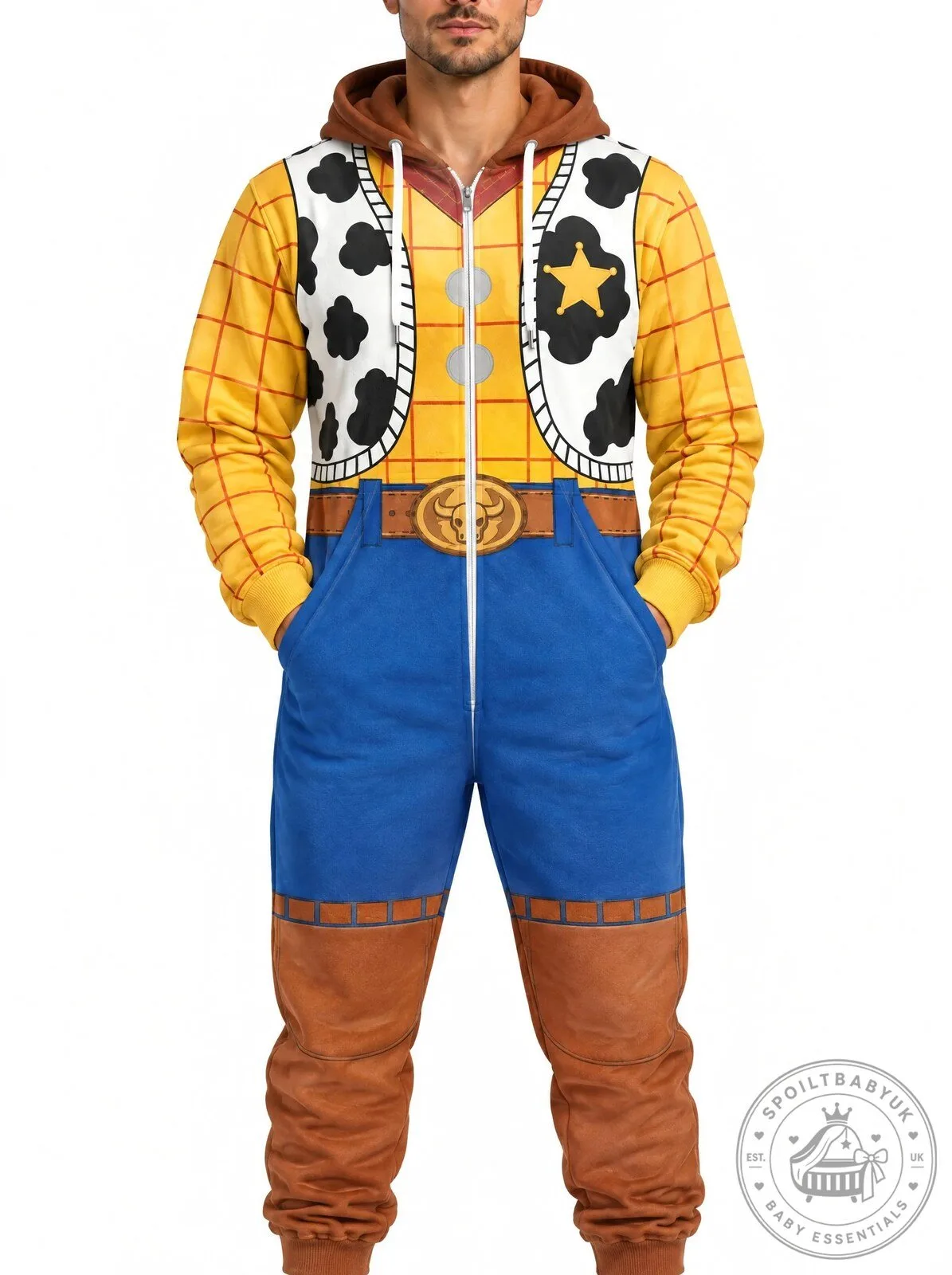 Woody Toy Story Cowboy Sheriff Hooded Jumpsuit Onesie for Adults