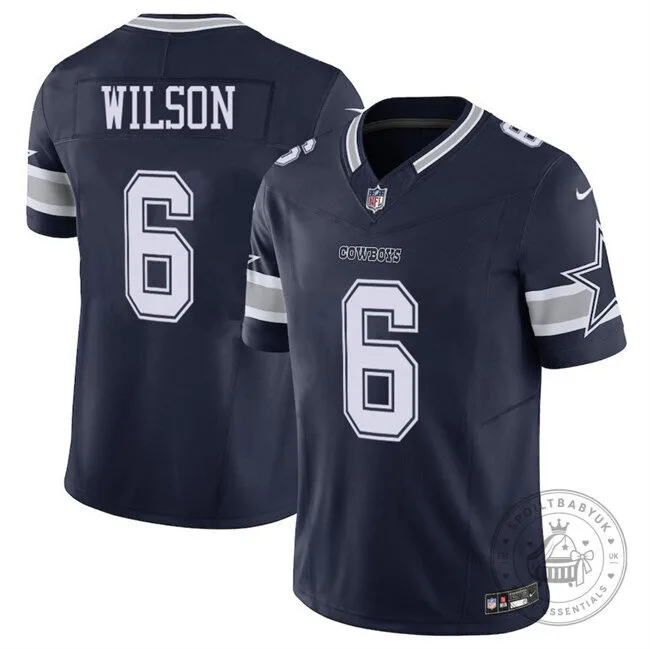 Dallas Cowboys Football Donovan Wilson Number 6 Navy Blue Team Jersey