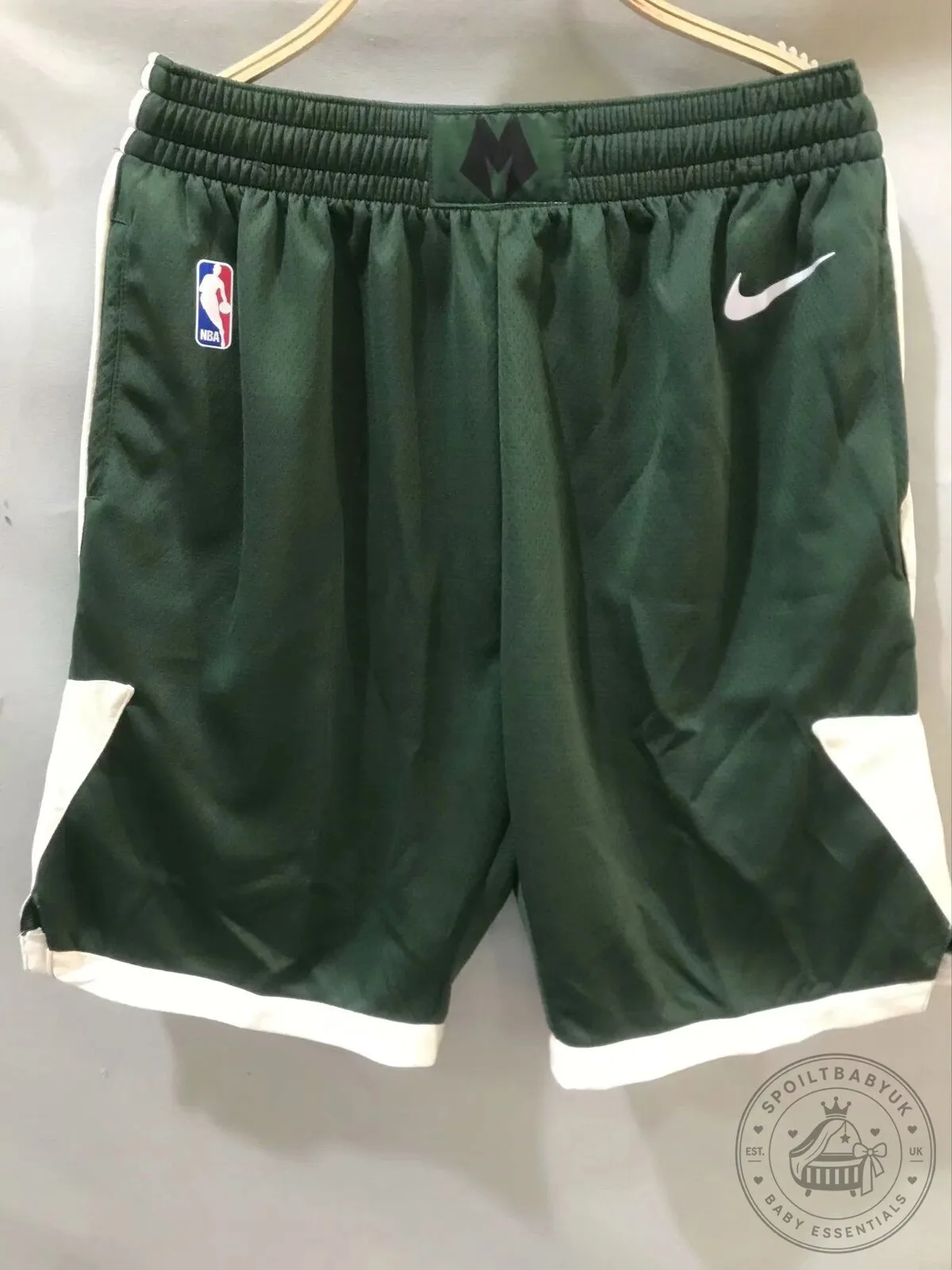 Milwaukee Bucks Nike NBA Icon Edition Green and White Basketball Shorts
