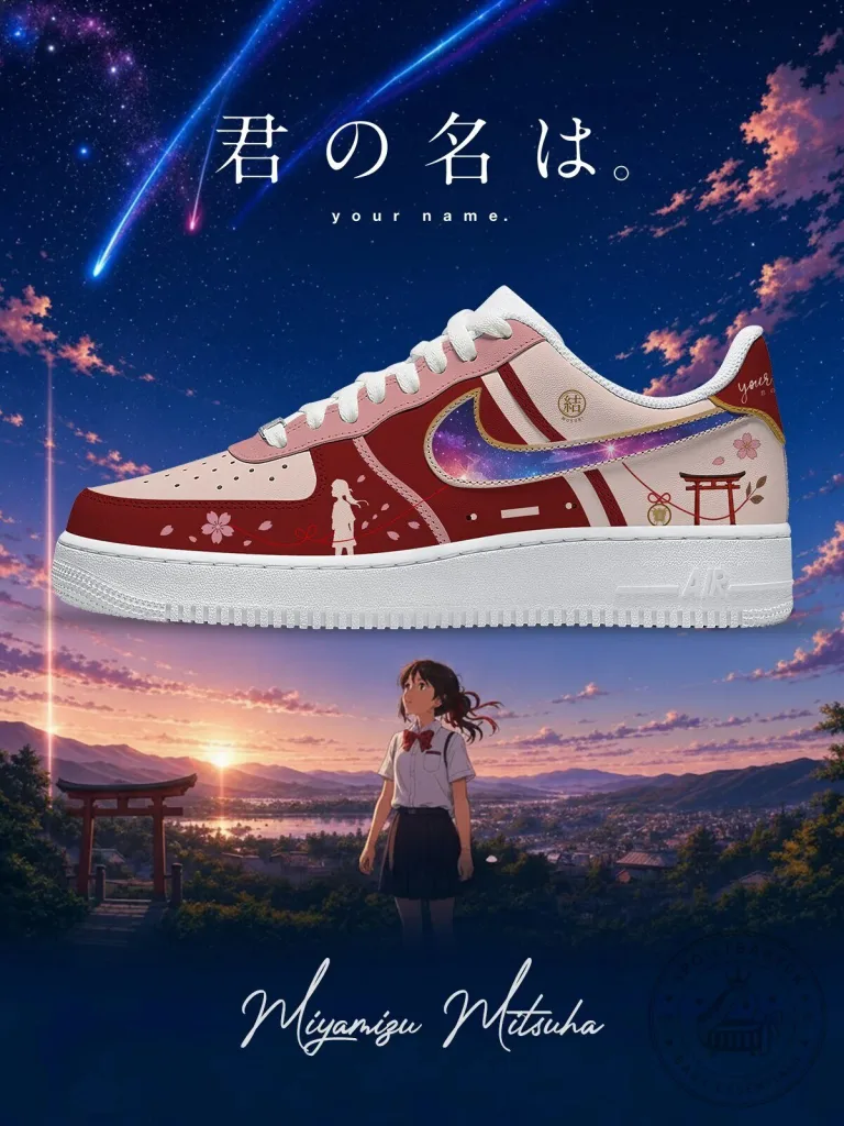 Kimi No Na Wa Miyamizu Mitsuha Anime Custom Sneakers Shoes 1 Kimi No Na Wa Miyamizu Mitsuha Anime Custom Sneakers Shoes