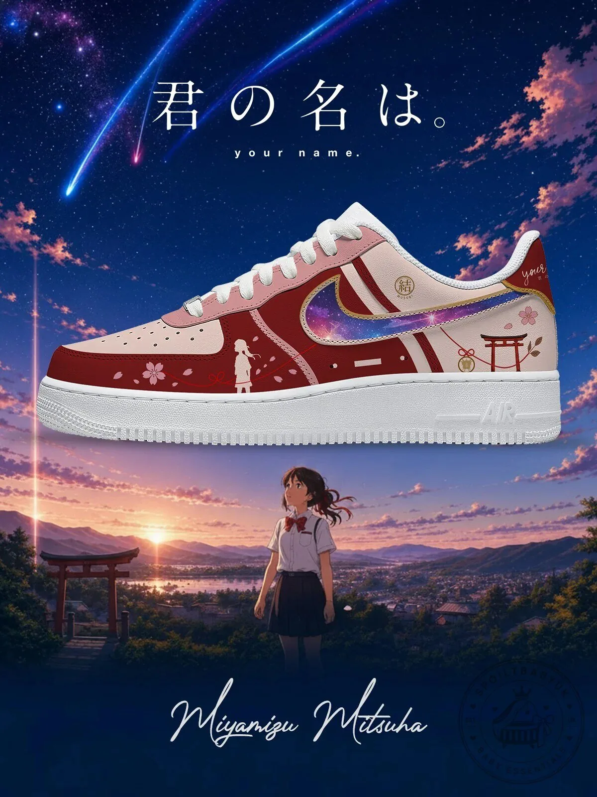 Kimi No Na Wa Miyamizu Mitsuha Anime Custom Sneakers Shoes