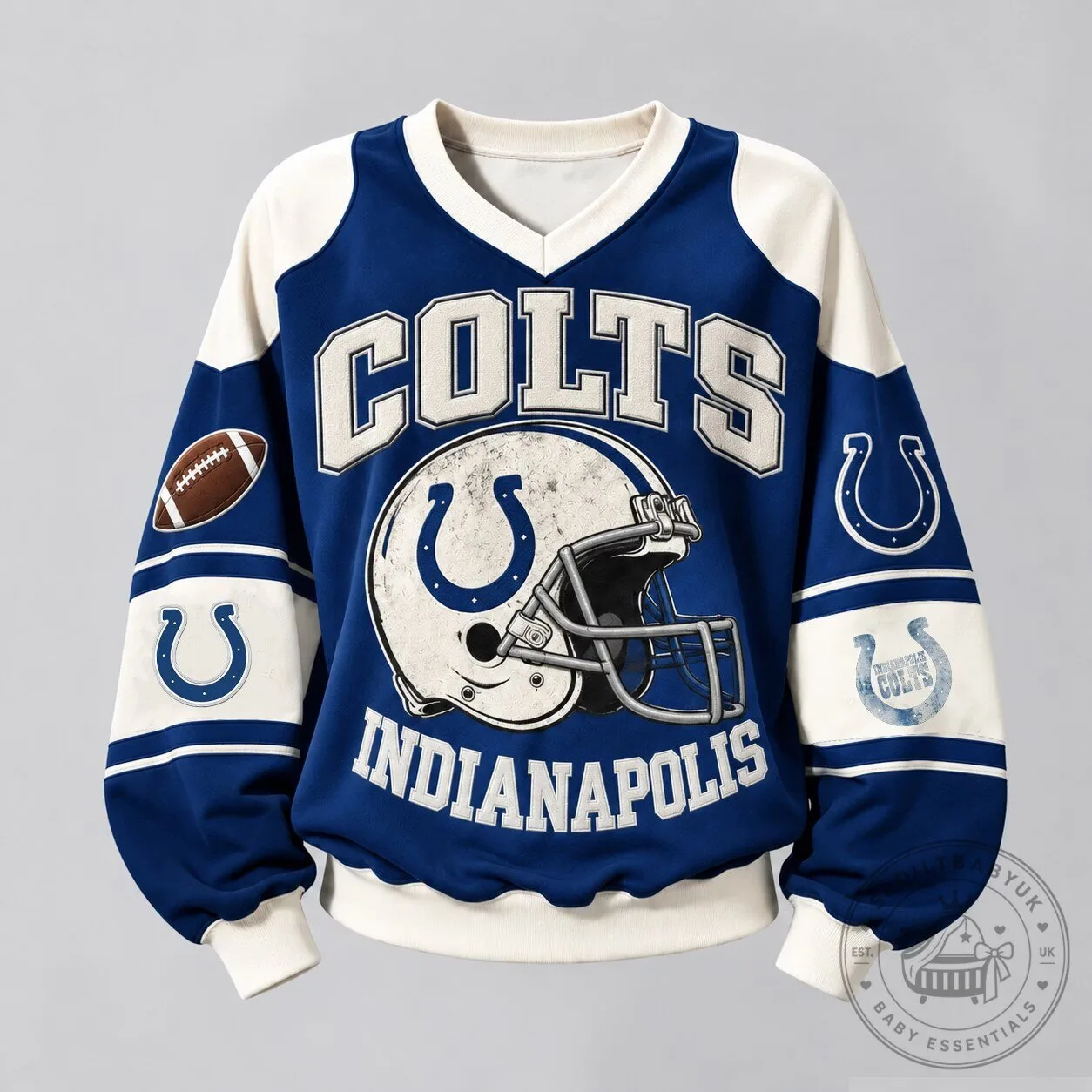 Indianapolis Colts Football Team Vintage Style Graphic Print Sweatshirt
