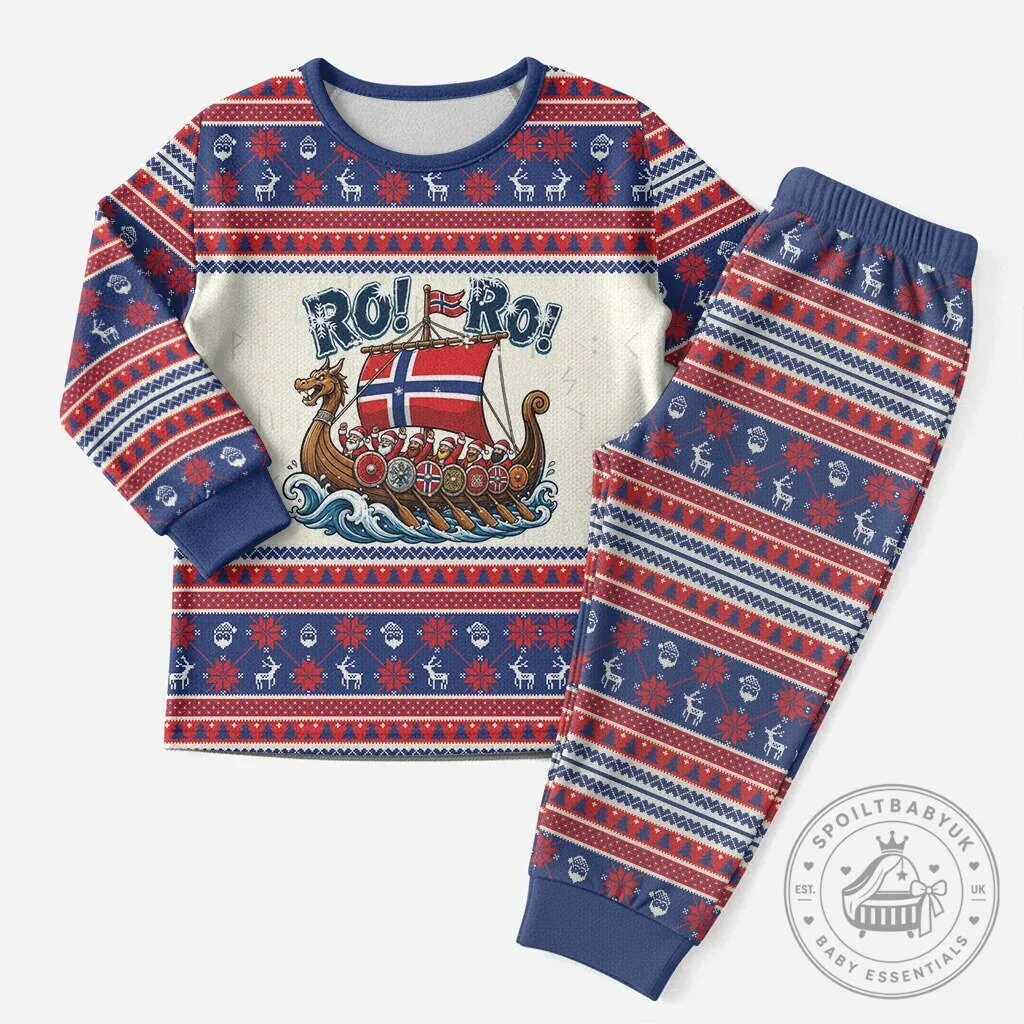 Viking Santa Claus Ro Ro Christmas Pajamas Set