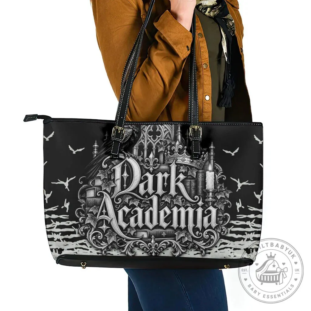 Dark Academia Gothic Literature Vintage Bookish Aesthetic Leather Tote Bag 9 Dark Academia Gothic Literature Vintage Bookish Aesthetic Leather Tote Bag