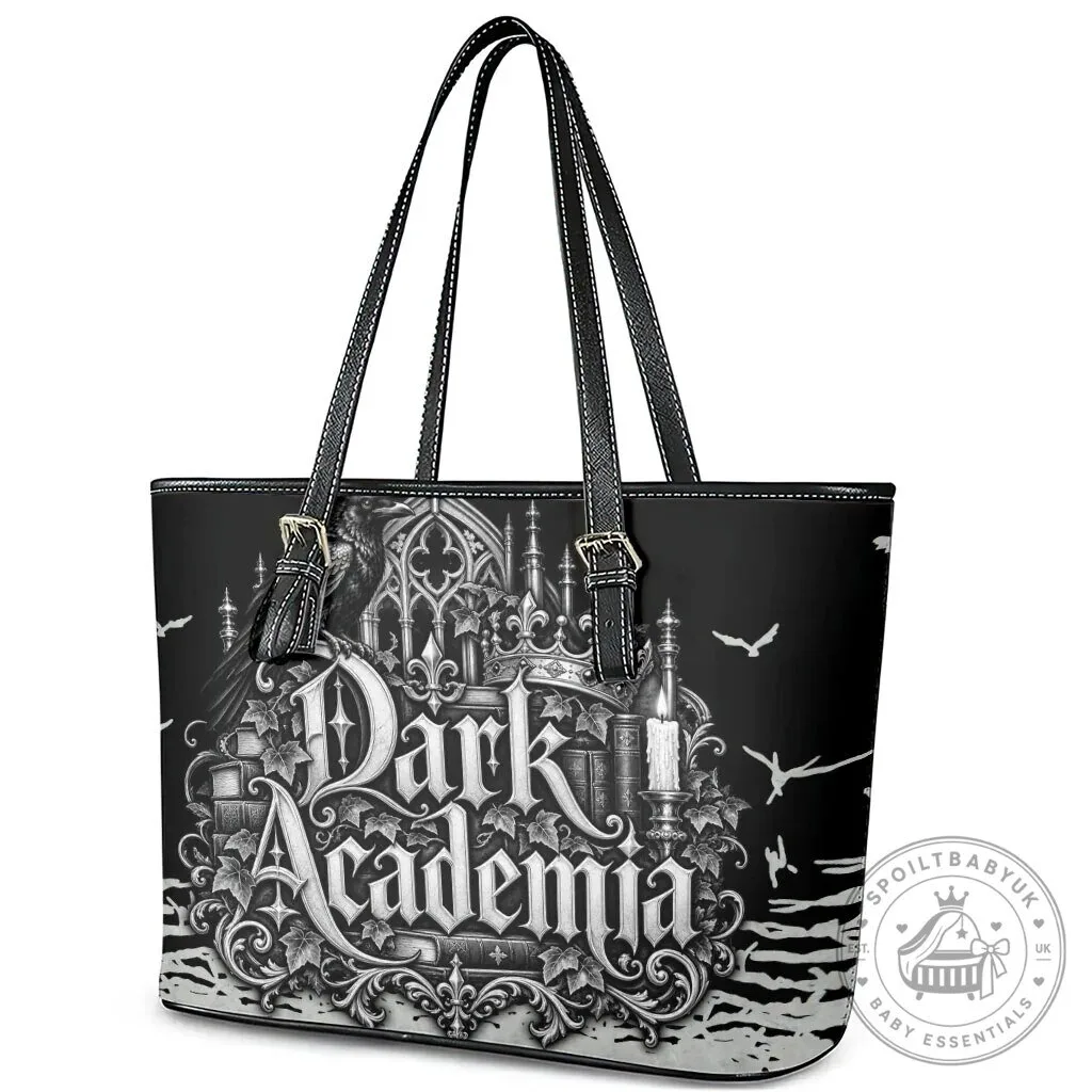 Dark Academia Gothic Literature Vintage Bookish Aesthetic Leather Tote Bag 11 Dark Academia Gothic Literature Vintage Bookish Aesthetic Leather Tote Bag