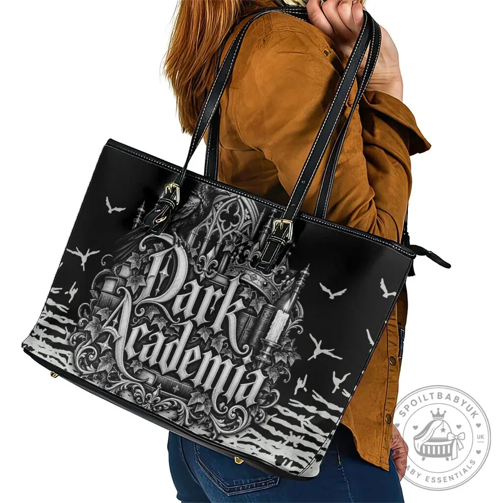 Dark Academia Gothic Literature Vintage Bookish Aesthetic Leather Tote Bag 13 Dark Academia Gothic Literature Vintage Bookish Aesthetic Leather Tote Bag