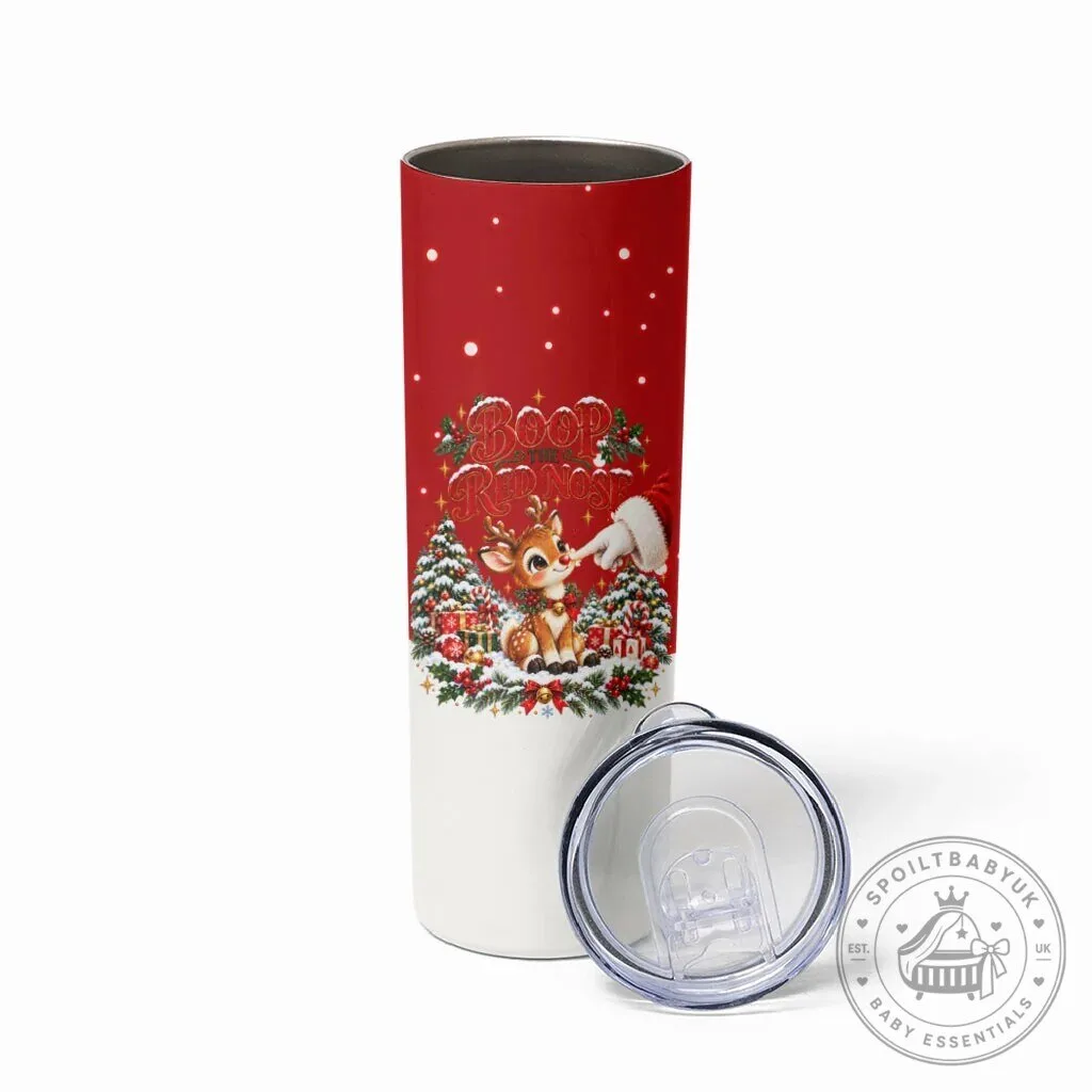 Cute Reindeer Boop Red Nose Christmas Skinny Tumbler Festive Winter Snow 8 Cute Reindeer Boop Red Nose Christmas Skinny Tumbler Festive Winter Snow