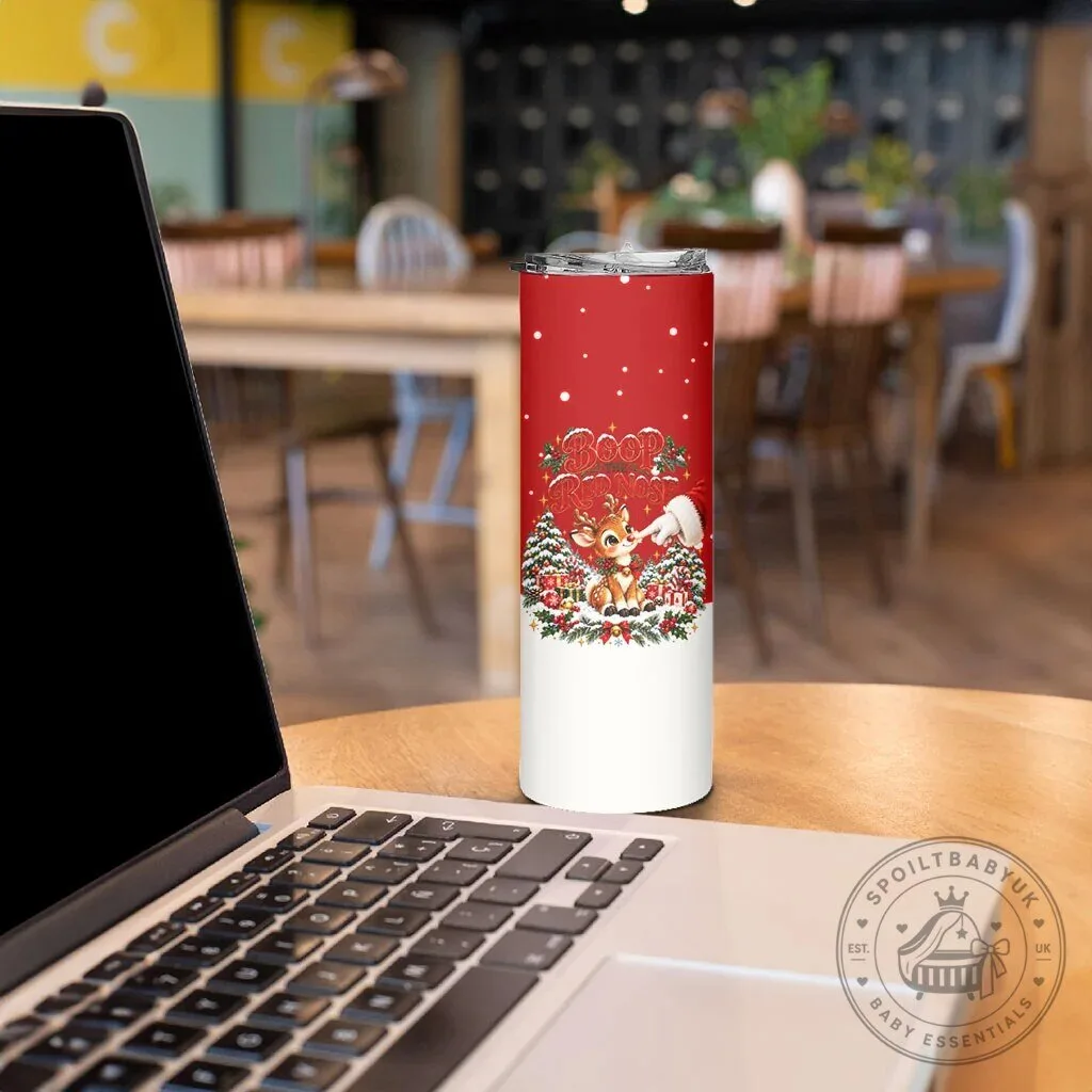 Cute Reindeer Boop Red Nose Christmas Skinny Tumbler Festive Winter Snow 11 Cute Reindeer Boop Red Nose Christmas Skinny Tumbler Festive Winter Snow