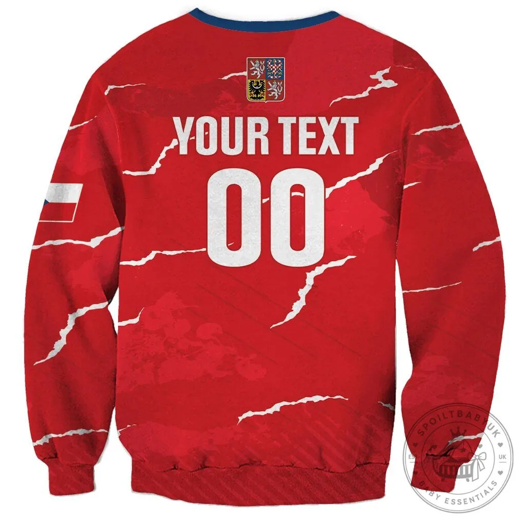Czech Republic National Team Handball Red White Stripes Sports Fan Sweatshirt 7 Czech Republic National Team Handball Red White Stripes Sports Fan Sweatshirt