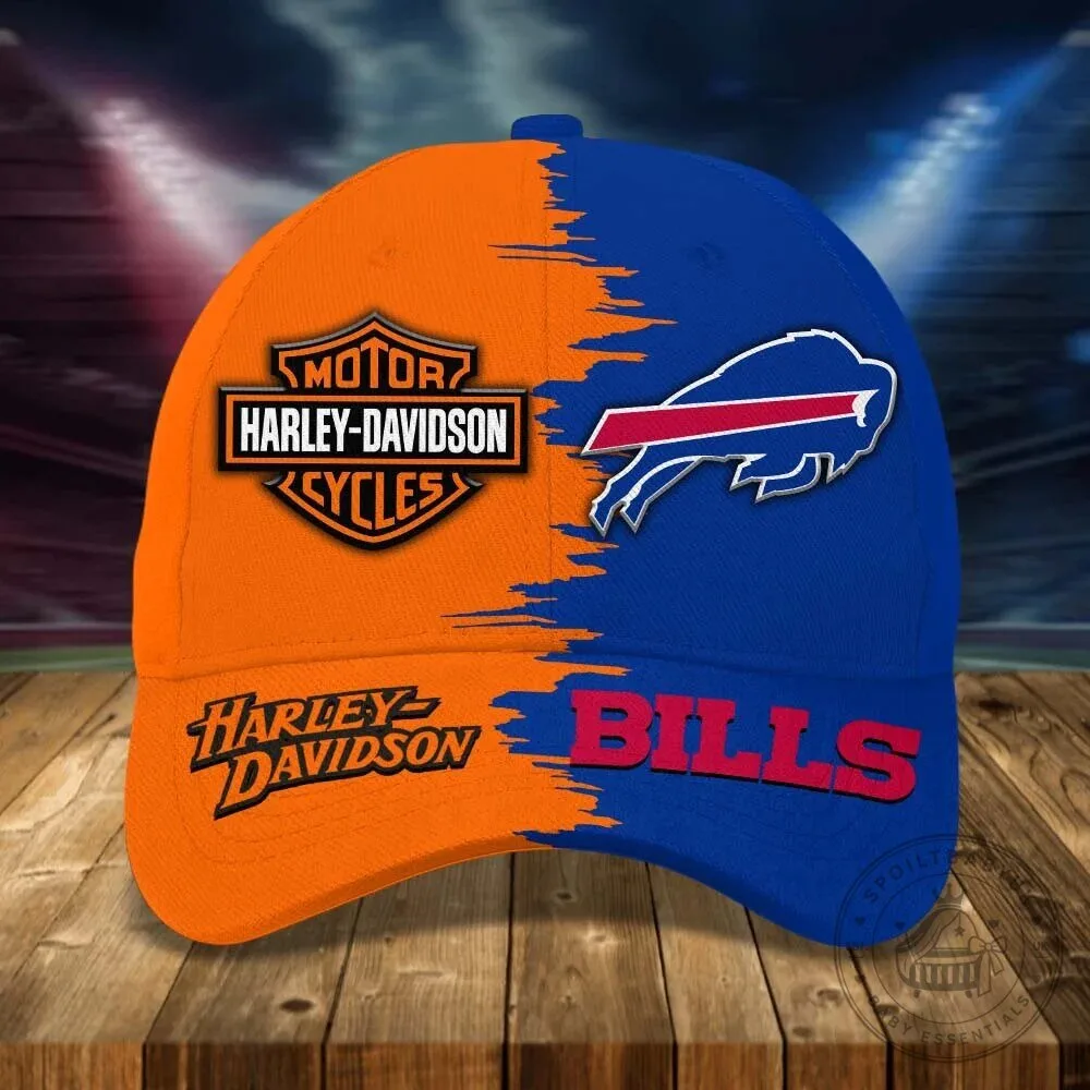 Buffalo Bills Harley Davidson Motorcycle Cycles Fan Baseball Cap Hat