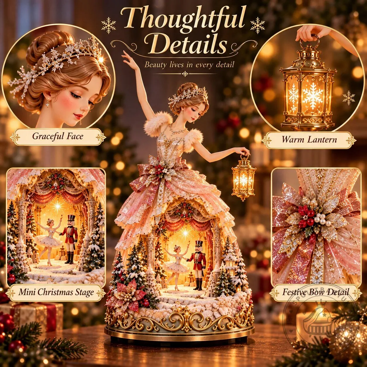 Elegant Winter Ballerina Story Lamp Christmas Tabletop Decor 10 Elegant Winter Ballerina Story Lamp Christmas Tabletop Decor