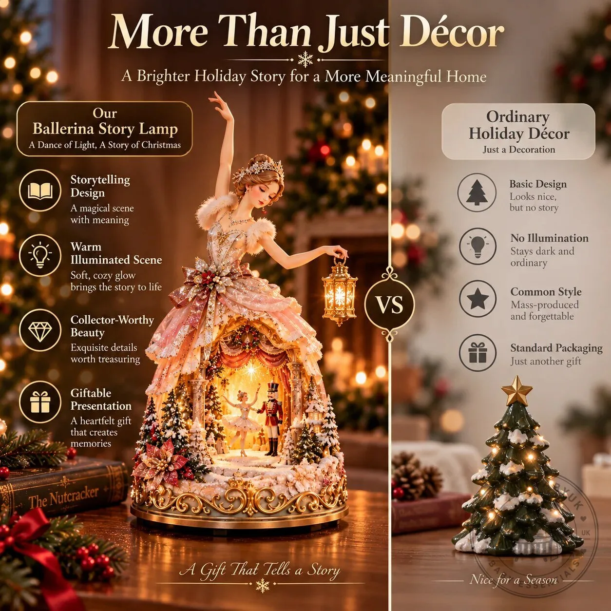 Elegant Winter Ballerina Story Lamp Christmas Tabletop Decor 11 Elegant Winter Ballerina Story Lamp Christmas Tabletop Decor