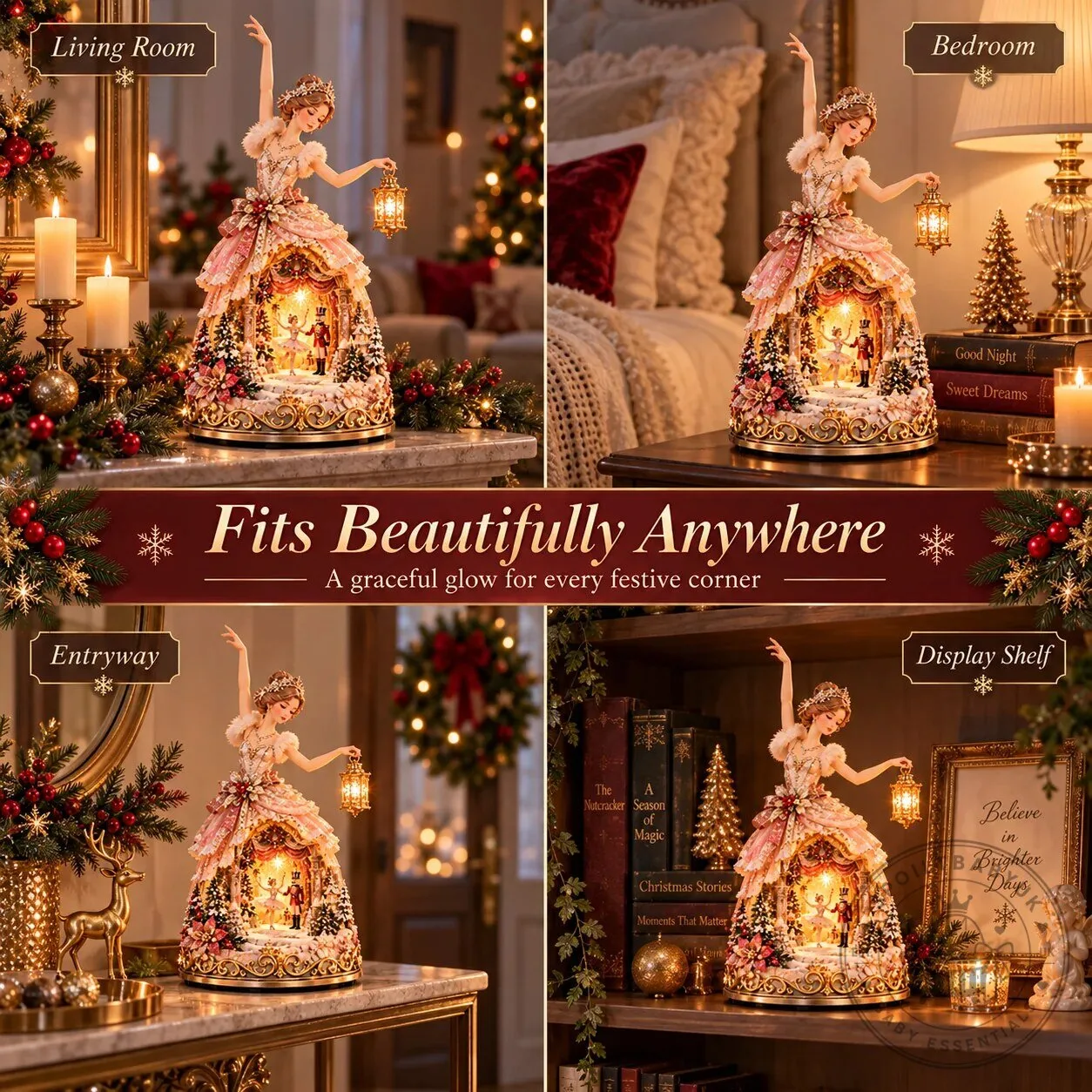 Elegant Winter Ballerina Story Lamp Christmas Tabletop Decor 12 Elegant Winter Ballerina Story Lamp Christmas Tabletop Decor