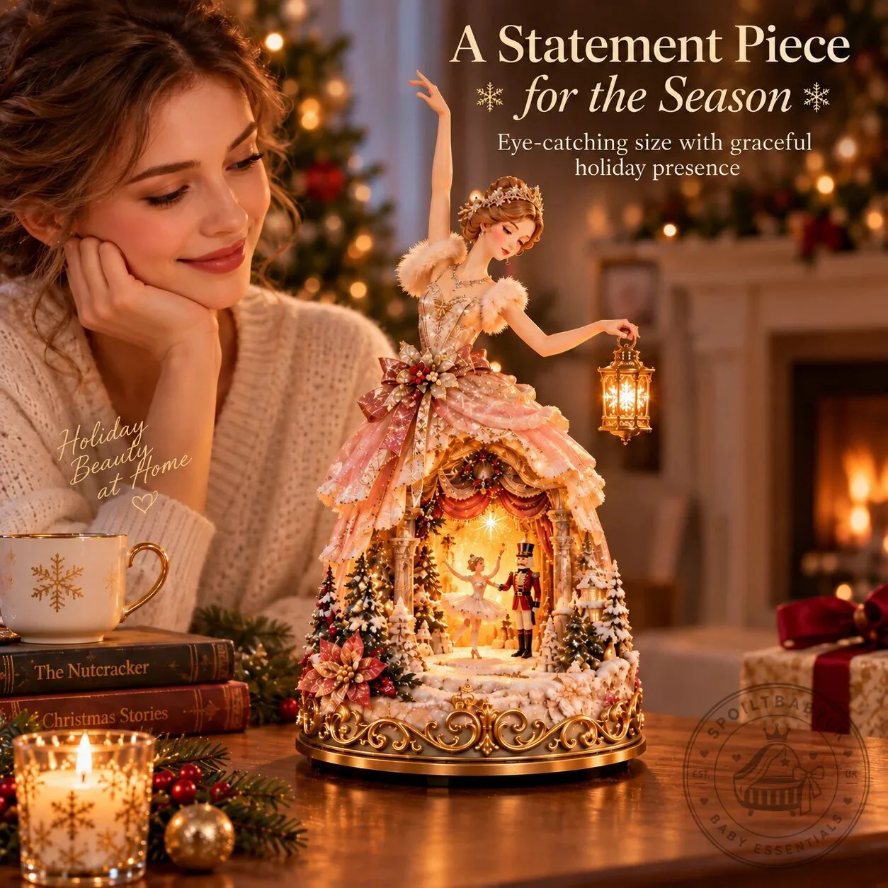 Elegant Winter Ballerina Story Lamp Christmas Tabletop Decor 14 Elegant Winter Ballerina Story Lamp Christmas Tabletop Decor