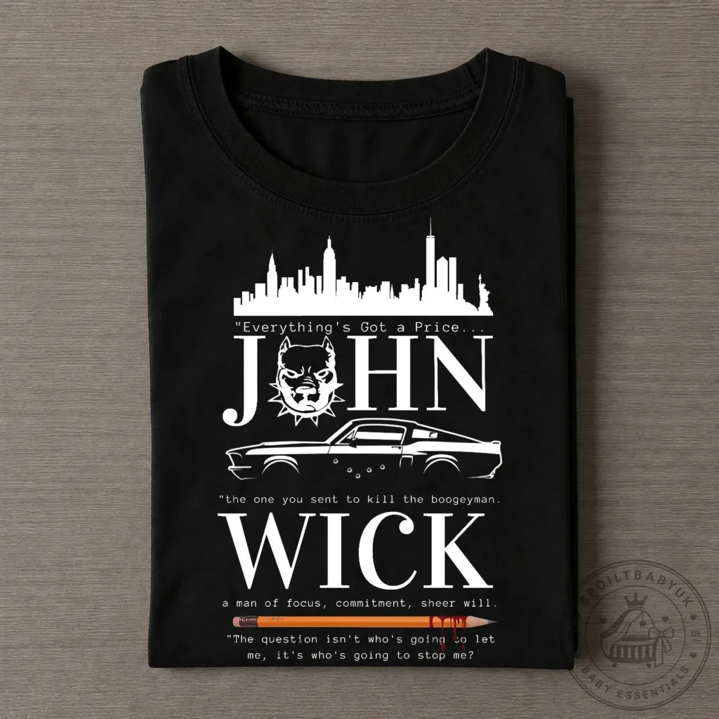 John Wick Movie Everything's Got A Price Quote Black Graphic T-Shirt John Wick Movie Everything's Got A Price Quote Black Graphic T-Shirt