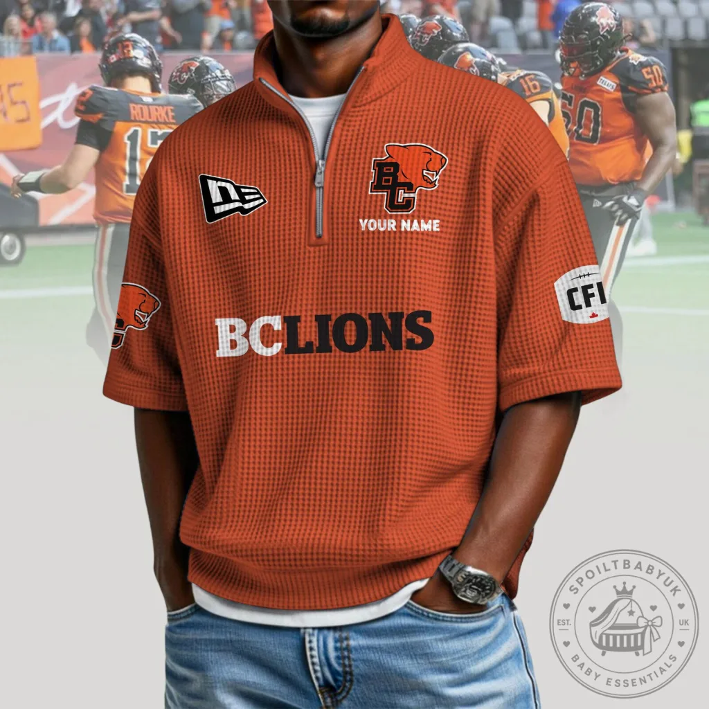 British Columbia Lions Football Team Quarter Zip Pullover Hoodie British Columbia Lions Football Team Quarter Zip Pullover Hoodie