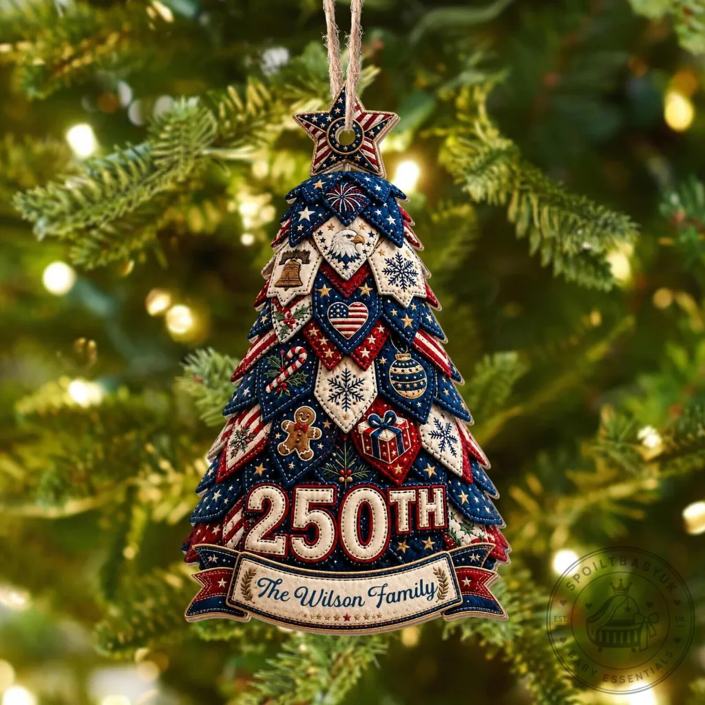 Personalized 250th Anniversary Family Christmas Tree Ornament
