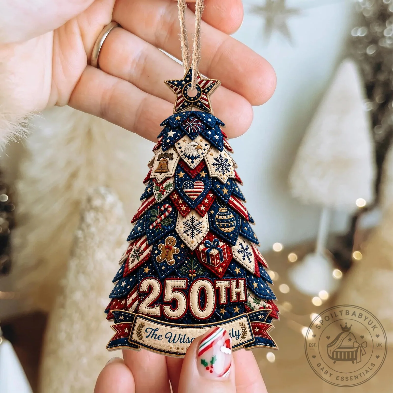 Personalized 250th Anniversary Family Christmas Tree Ornament 16 Personalized 250th Anniversary Family Christmas Tree Ornament