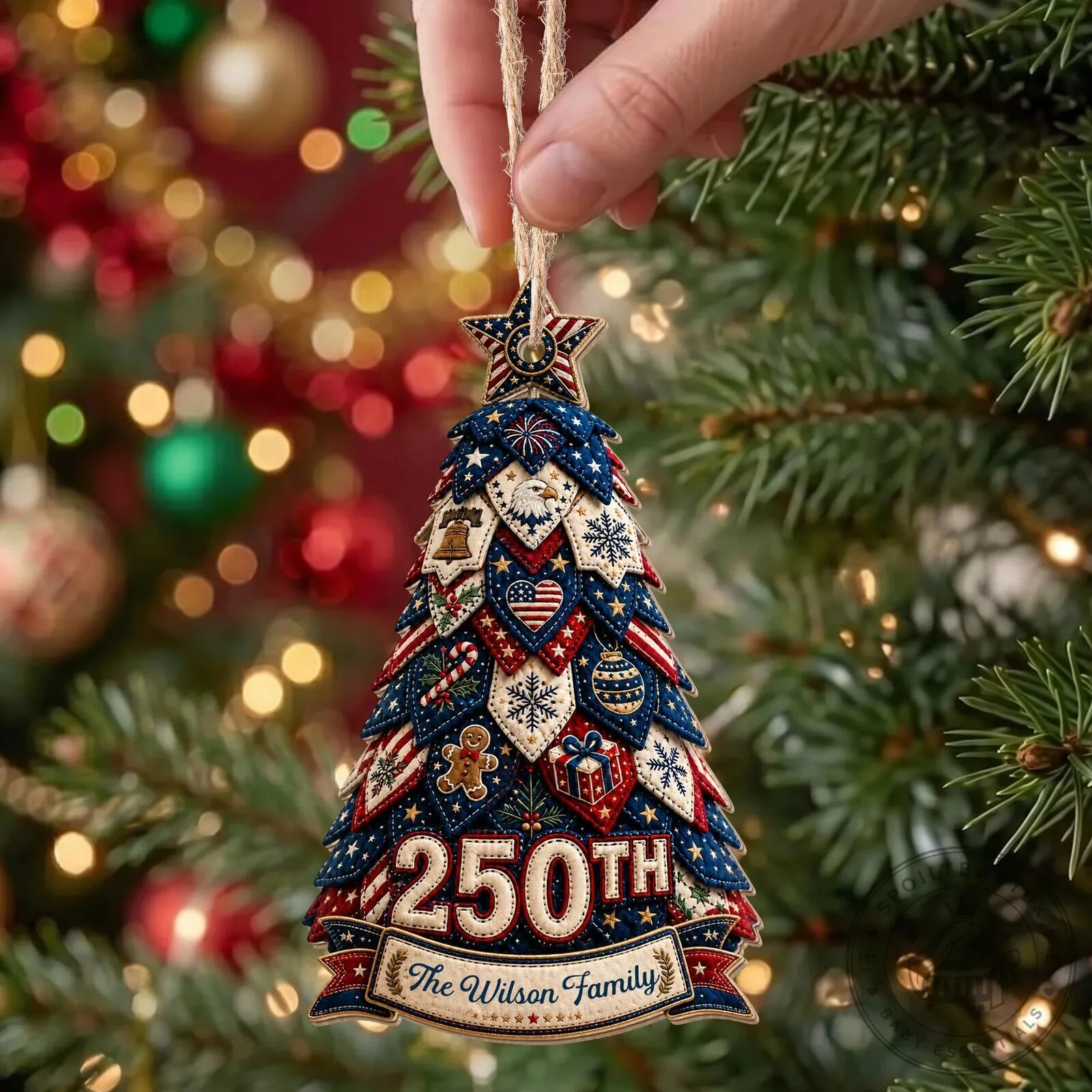 Personalized 250th Anniversary Family Christmas Tree Ornament 17 Personalized 250th Anniversary Family Christmas Tree Ornament