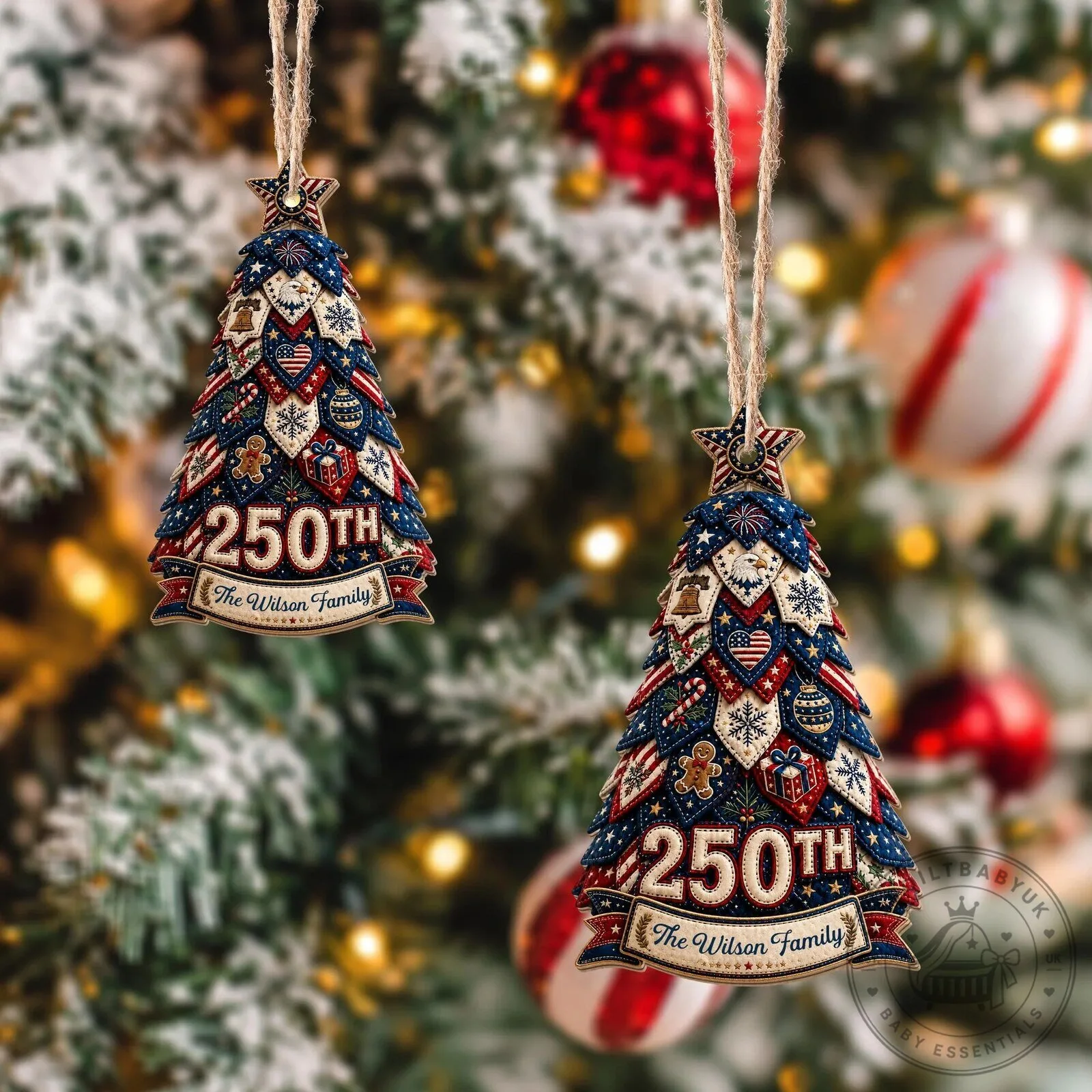 Personalized 250th Anniversary Family Christmas Tree Ornament 18 Personalized 250th Anniversary Family Christmas Tree Ornament