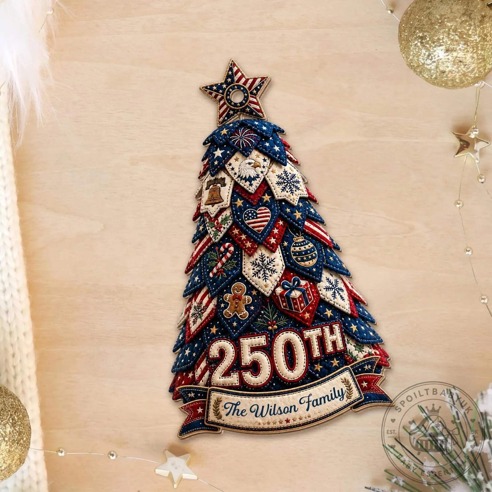 Personalized 250th Anniversary Family Christmas Tree Ornament 19 Personalized 250th Anniversary Family Christmas Tree Ornament
