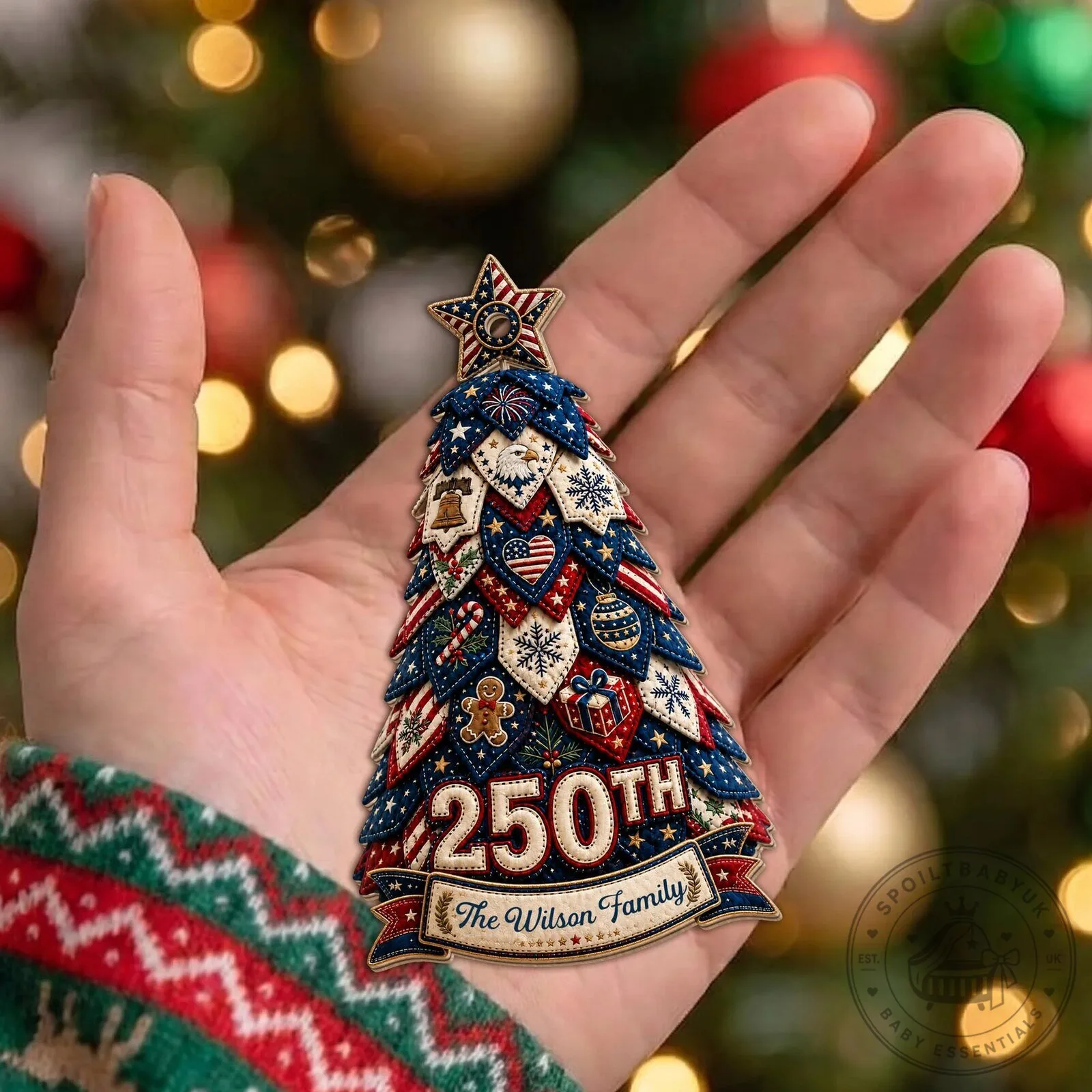 Personalized 250th Anniversary Family Christmas Tree Ornament 20 Personalized 250th Anniversary Family Christmas Tree Ornament