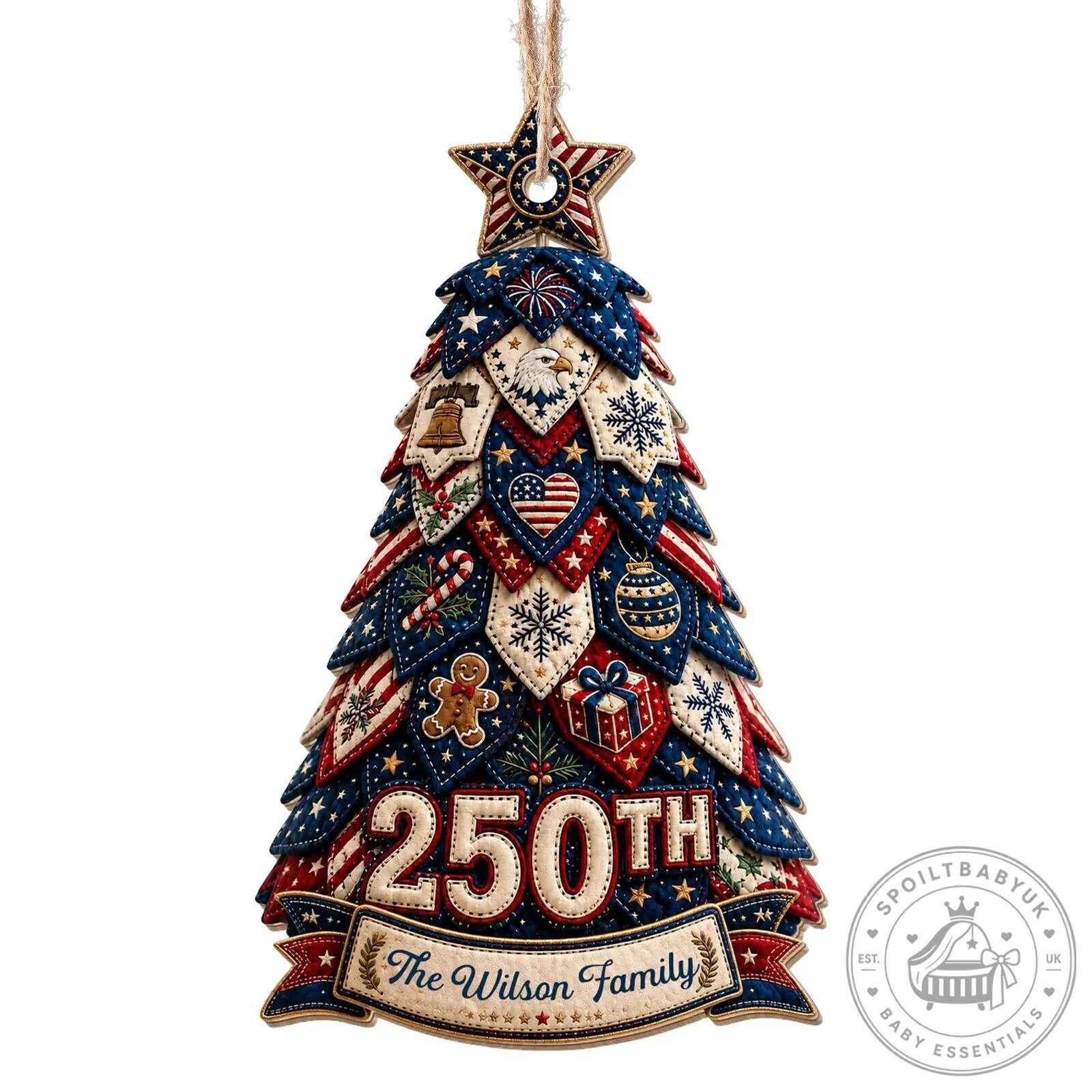 Personalized 250th Anniversary Family Christmas Tree Ornament 21 Personalized 250th Anniversary Family Christmas Tree Ornament