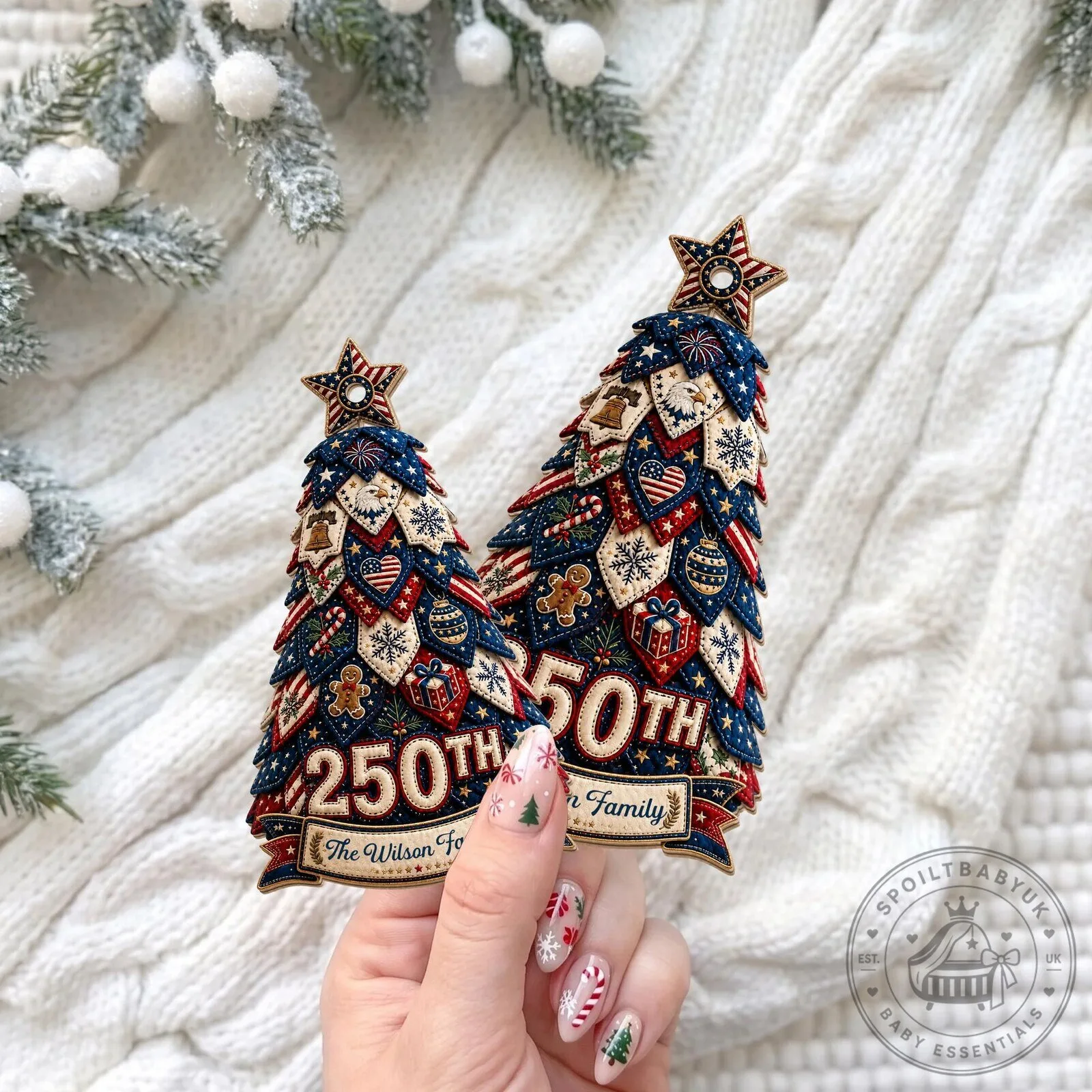 Personalized 250th Anniversary Family Christmas Tree Ornament 22 Personalized 250th Anniversary Family Christmas Tree Ornament
