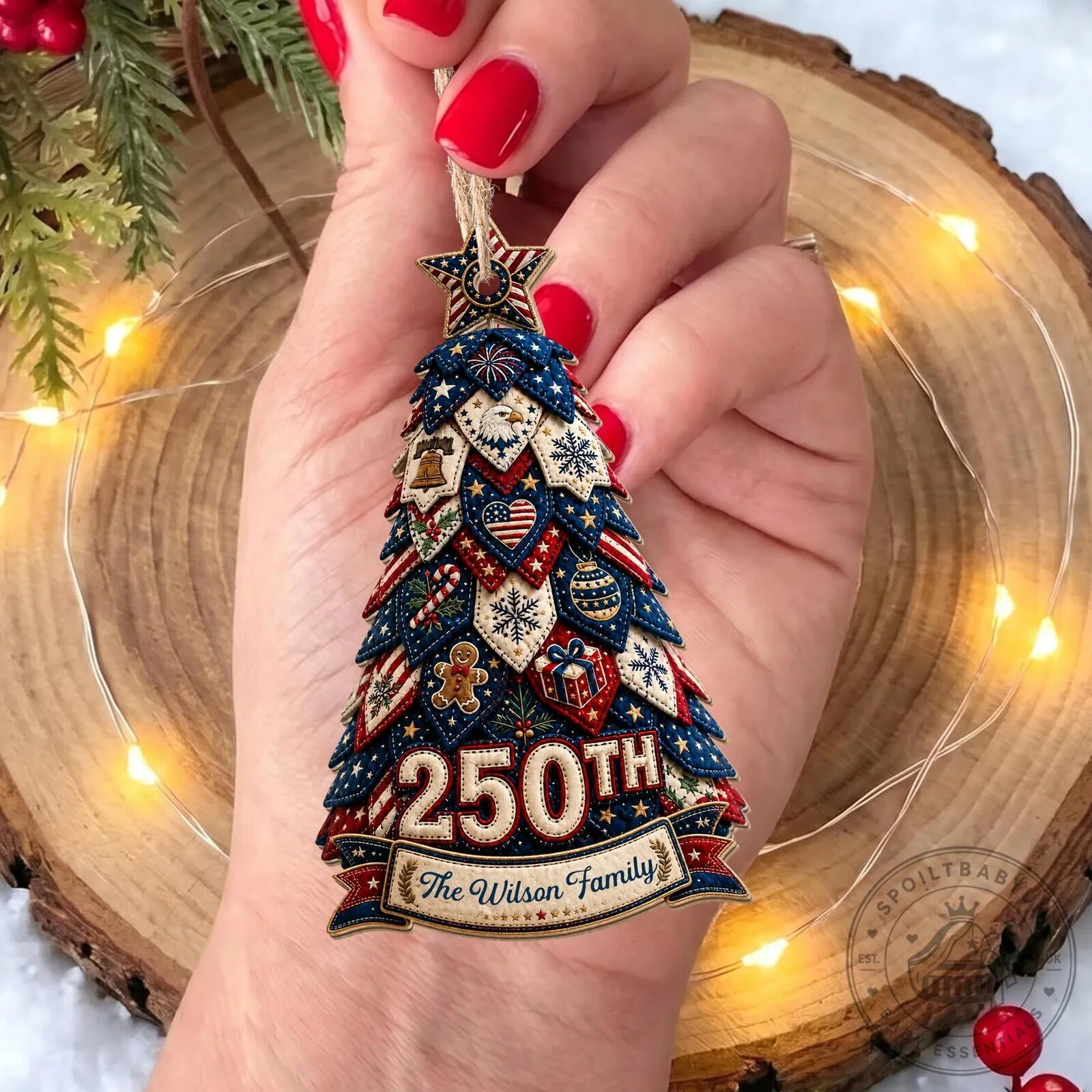 Personalized 250th Anniversary Family Christmas Tree Ornament 24 Personalized 250th Anniversary Family Christmas Tree Ornament