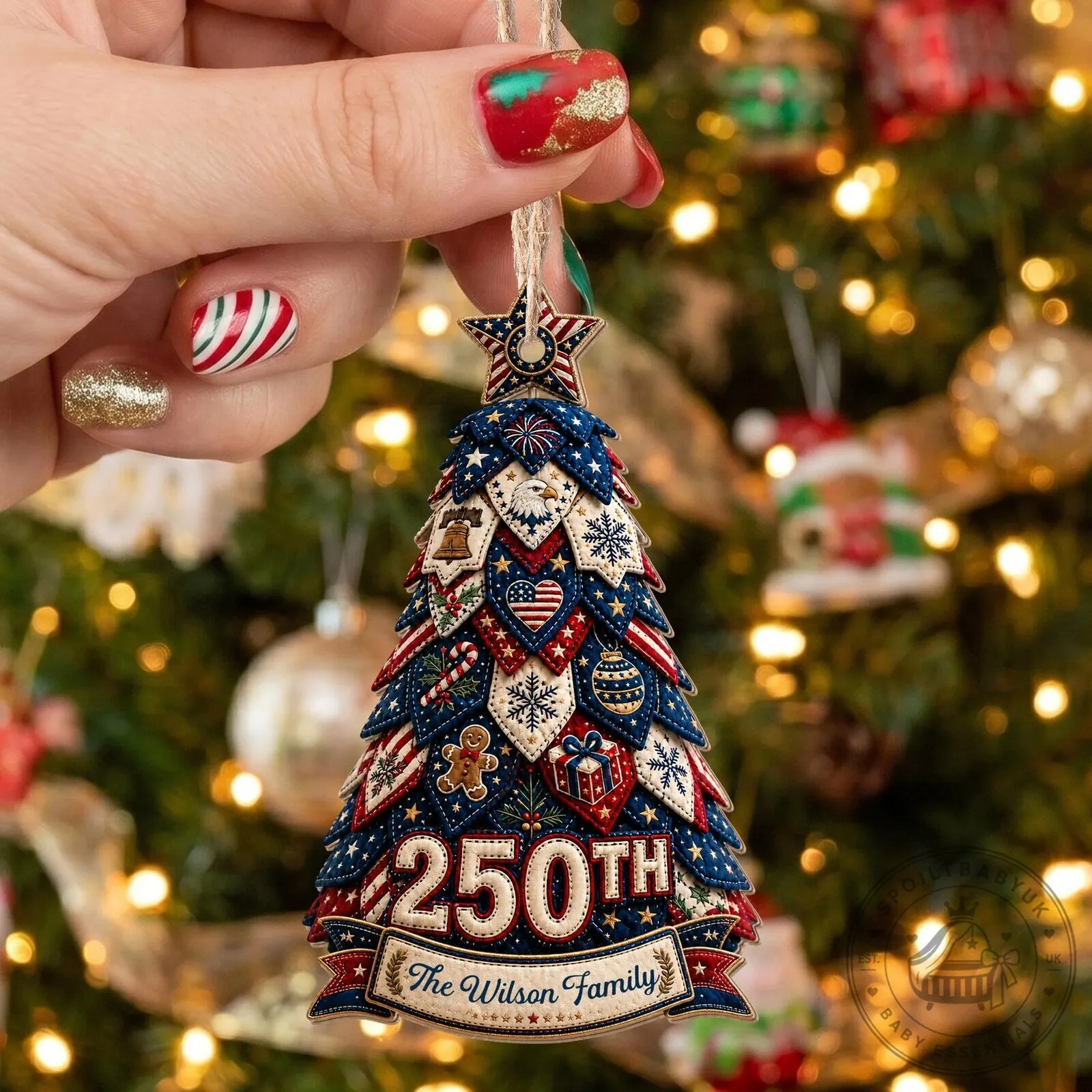 Personalized 250th Anniversary Family Christmas Tree Ornament 25 Personalized 250th Anniversary Family Christmas Tree Ornament