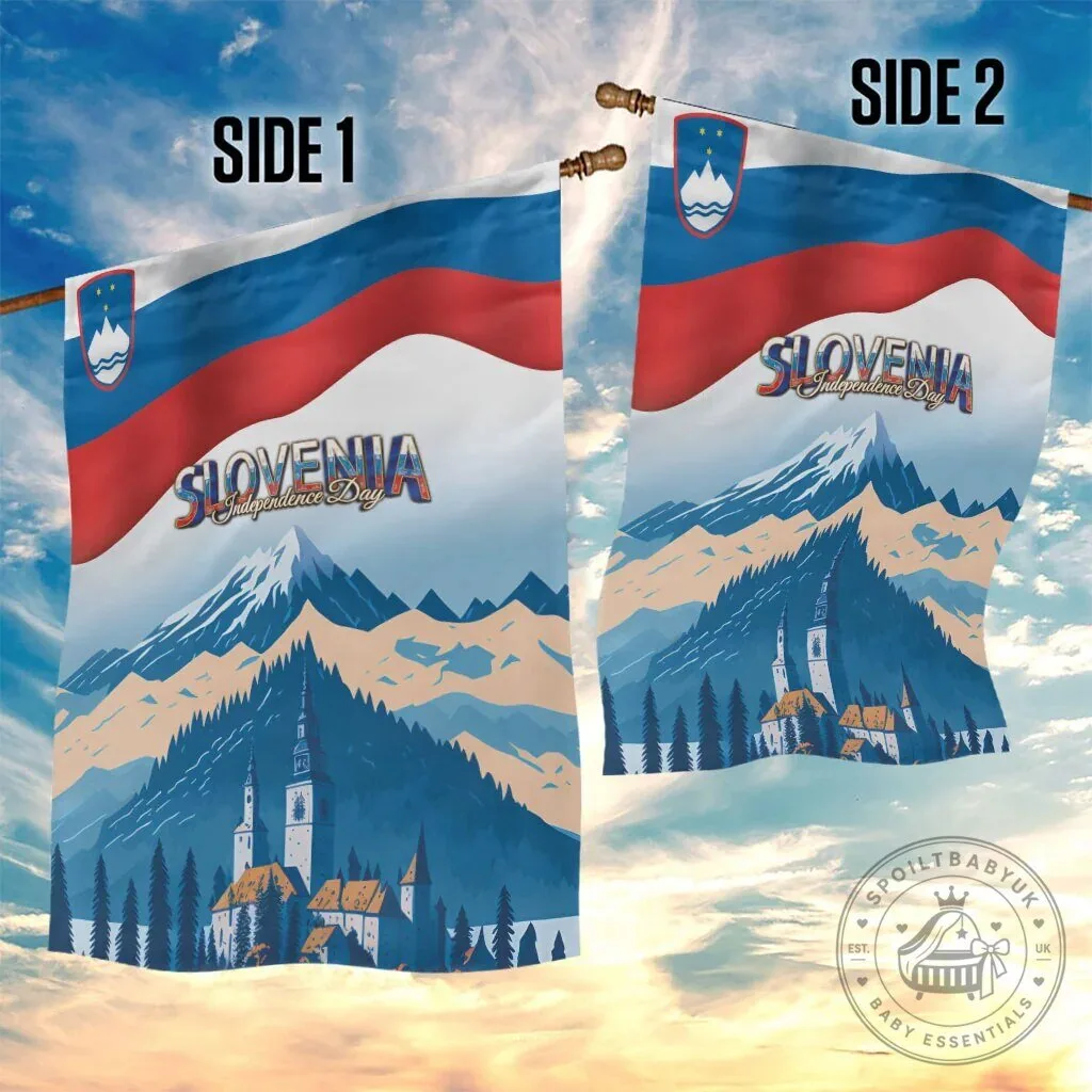 Slovenia Independence Day Lake Bled Julian Alps Landscape Flag 11 Slovenia Independence Day Lake Bled Julian Alps Landscape Flag