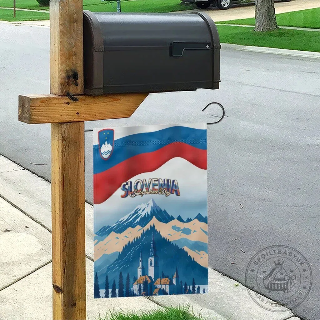Slovenia Independence Day Lake Bled Julian Alps Landscape Flag 13 Slovenia Independence Day Lake Bled Julian Alps Landscape Flag