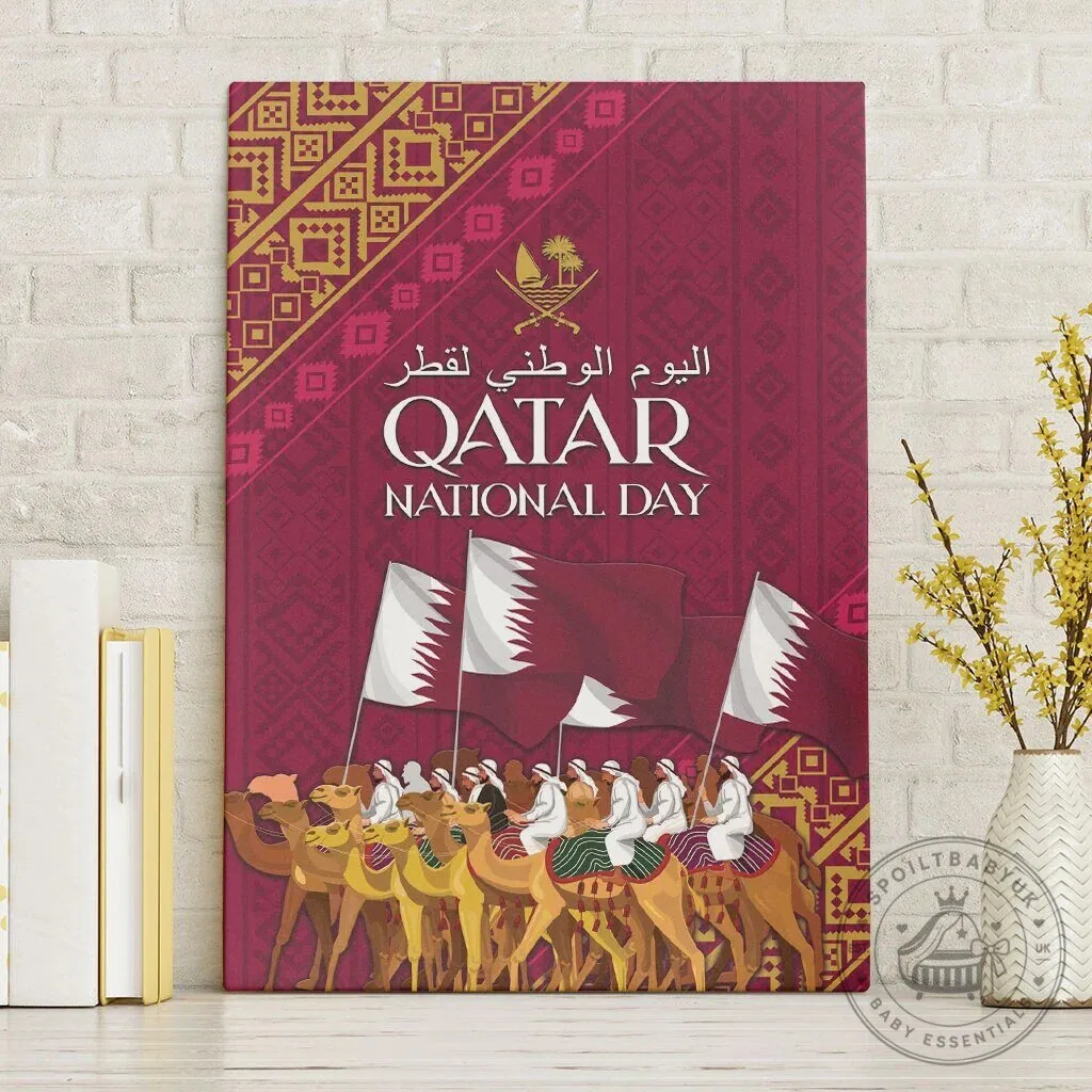 Qatar National Day Camel Parade Arabian Peninsula Celebration Wall Art Canvas