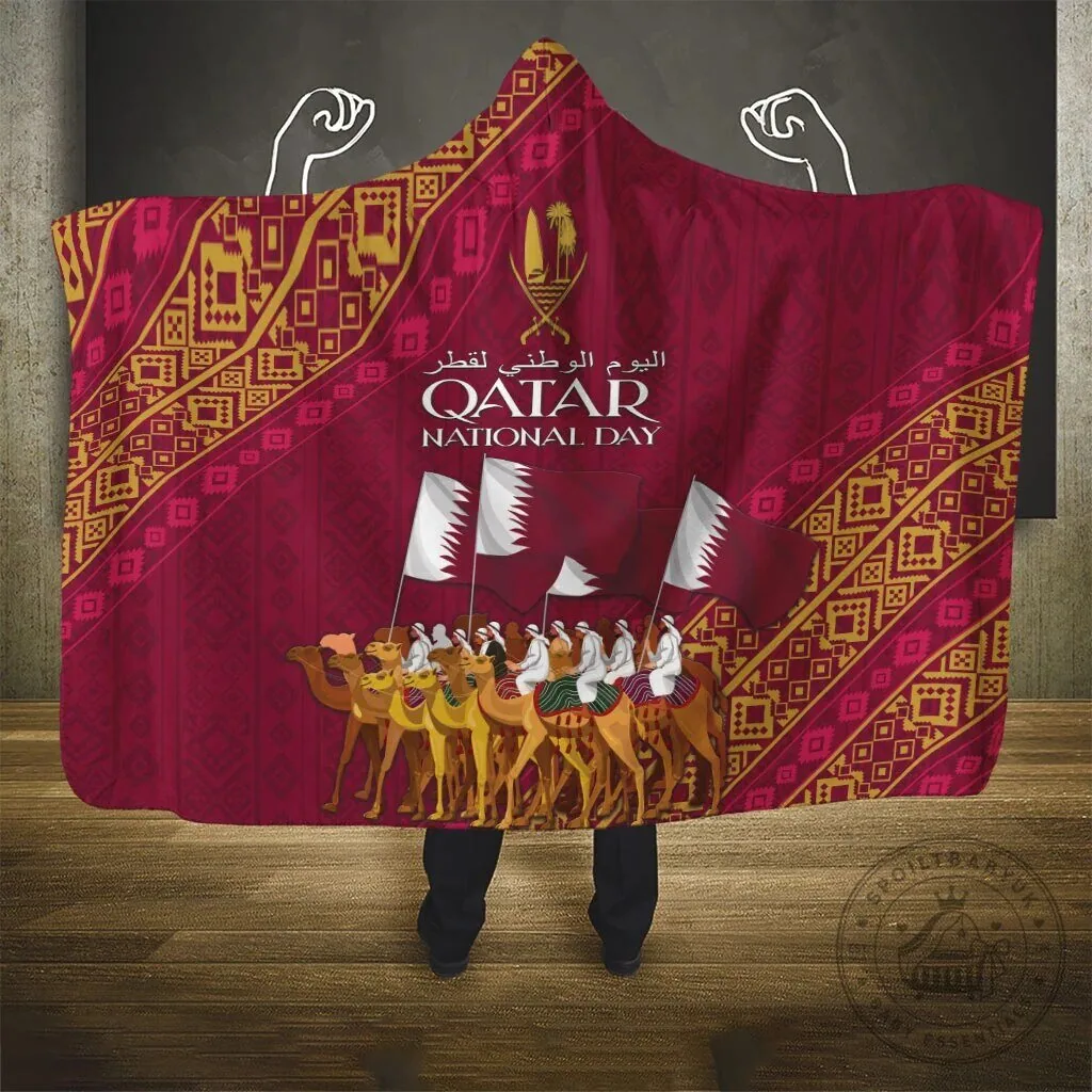 Qatar National Day Arabian Peninsula Camel Parade Hooded Blanket 10 Qatar National Day Arabian Peninsula Camel Parade Hooded Blanket