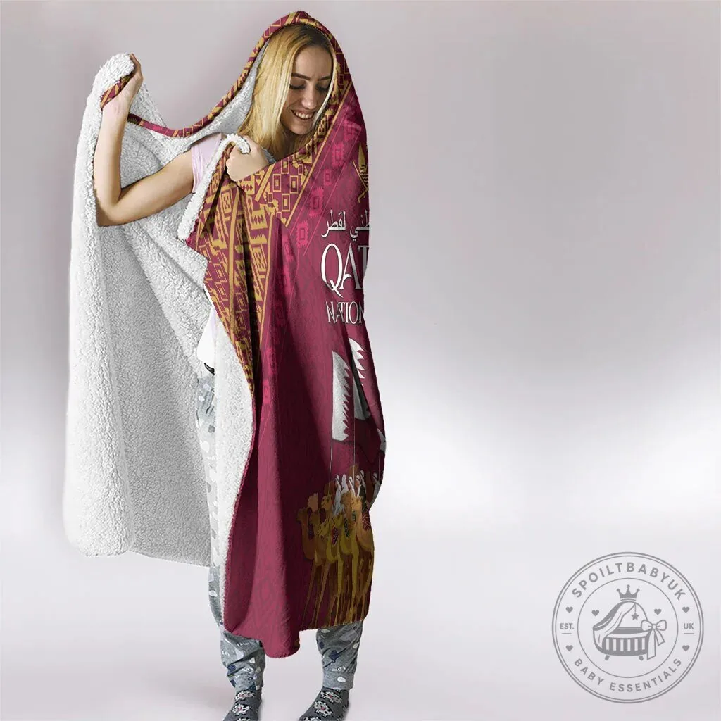 Qatar National Day Arabian Peninsula Camel Parade Hooded Blanket 12 Qatar National Day Arabian Peninsula Camel Parade Hooded Blanket