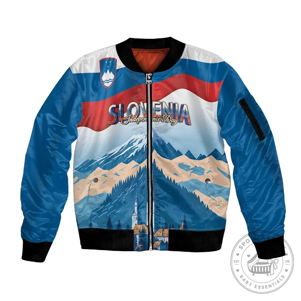 Slovenia Independence Day Lake Bled Julian Alps Landscape Bomber Jacket