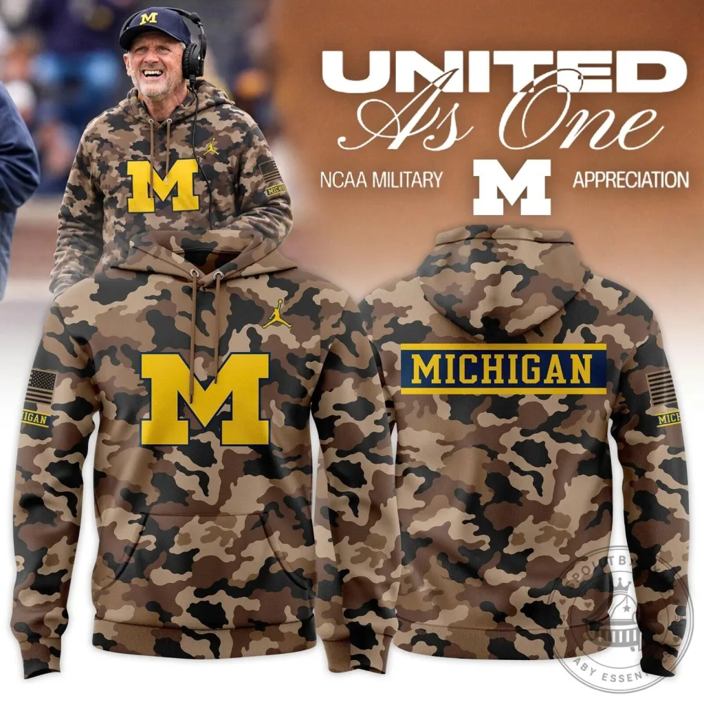 University of Michigan Wolverines Military Appreciation Camouflage Hoodie University of Michigan Wolverines Military Appreciation Camouflage Hoodie